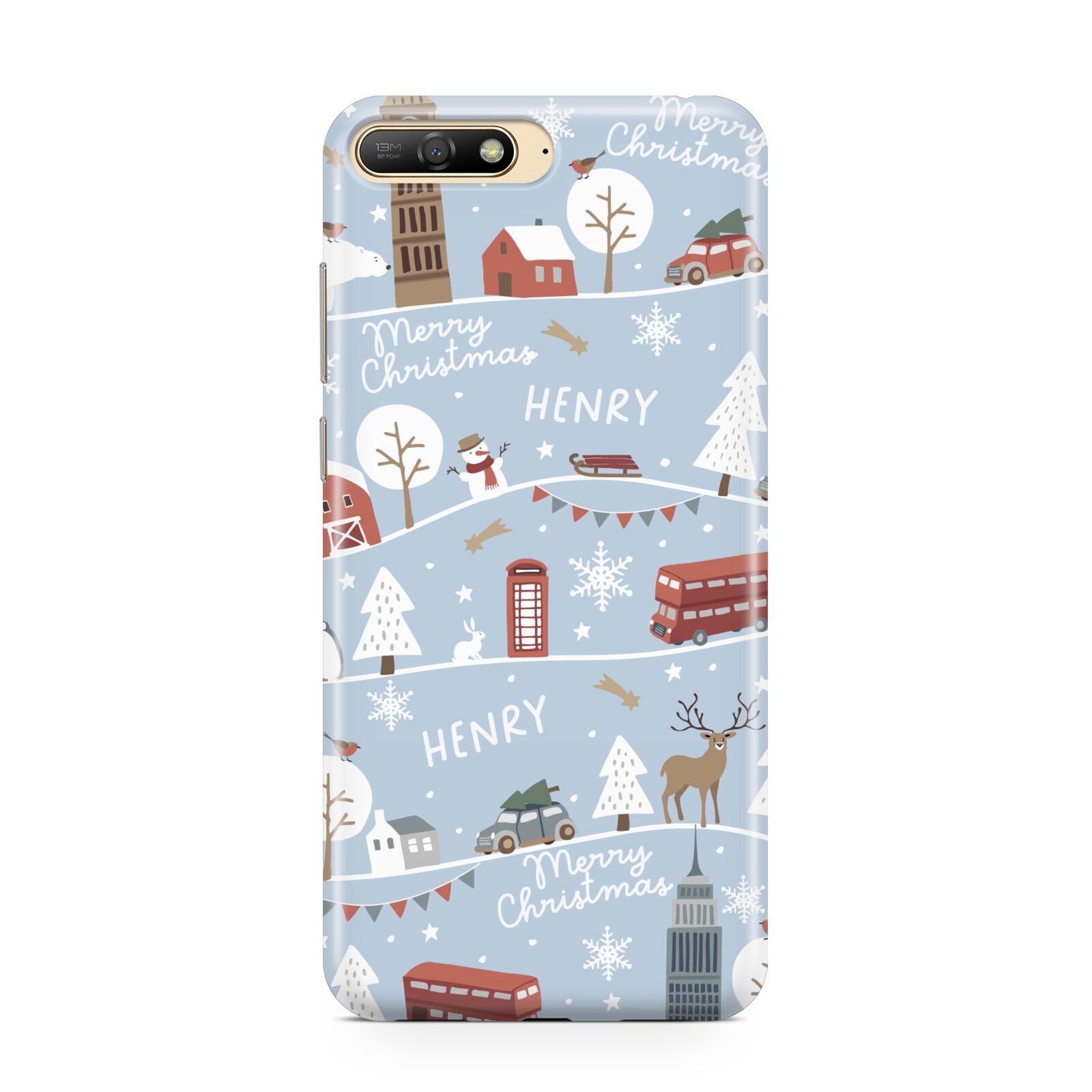 London Christmas Scene Personalised Huawei Y6 2018