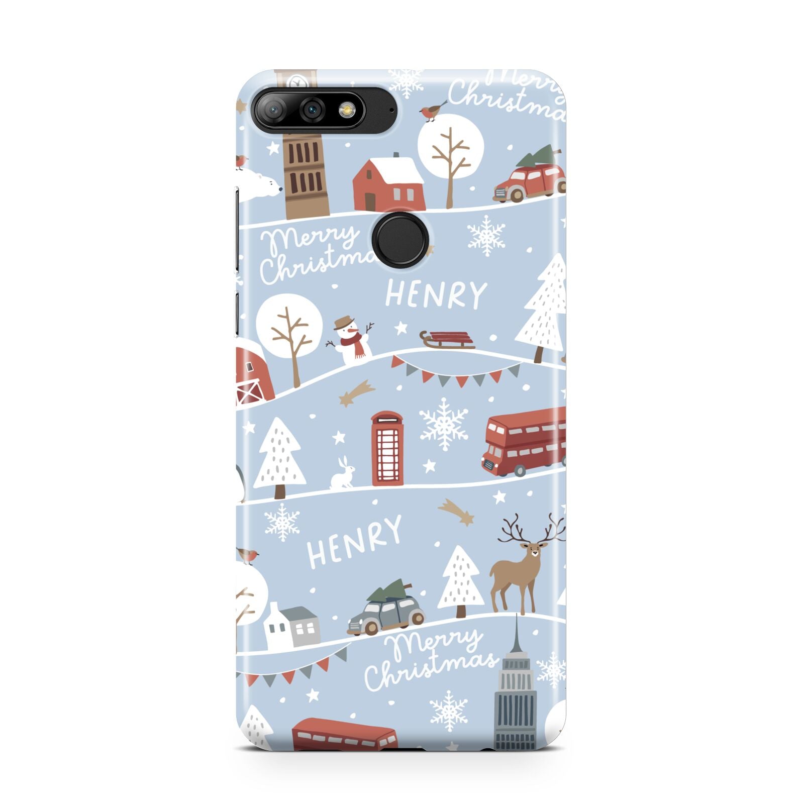 London Christmas Scene Personalised Huawei Y7 2018