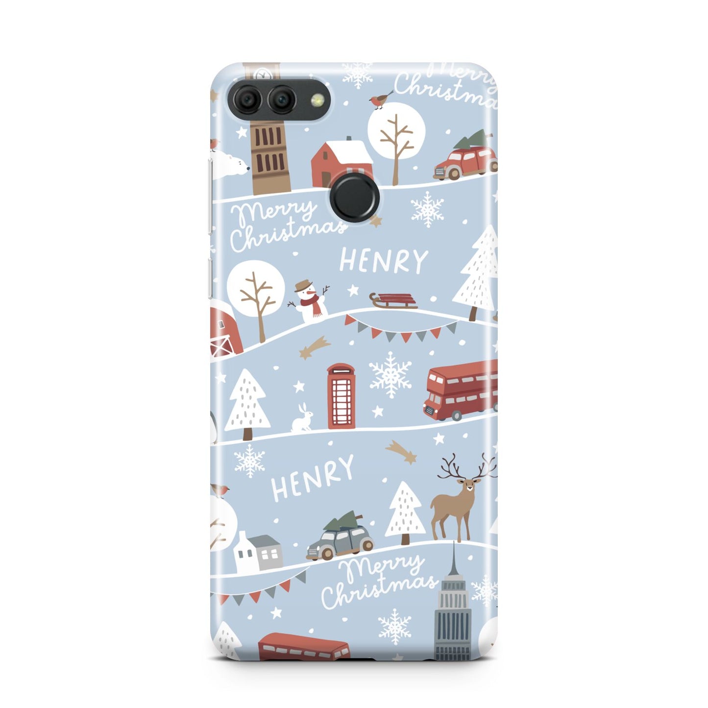 London Christmas Scene Personalised Huawei Y9 2018