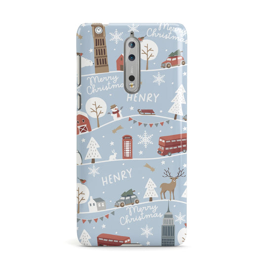 London Christmas Scene Personalised Nokia Case