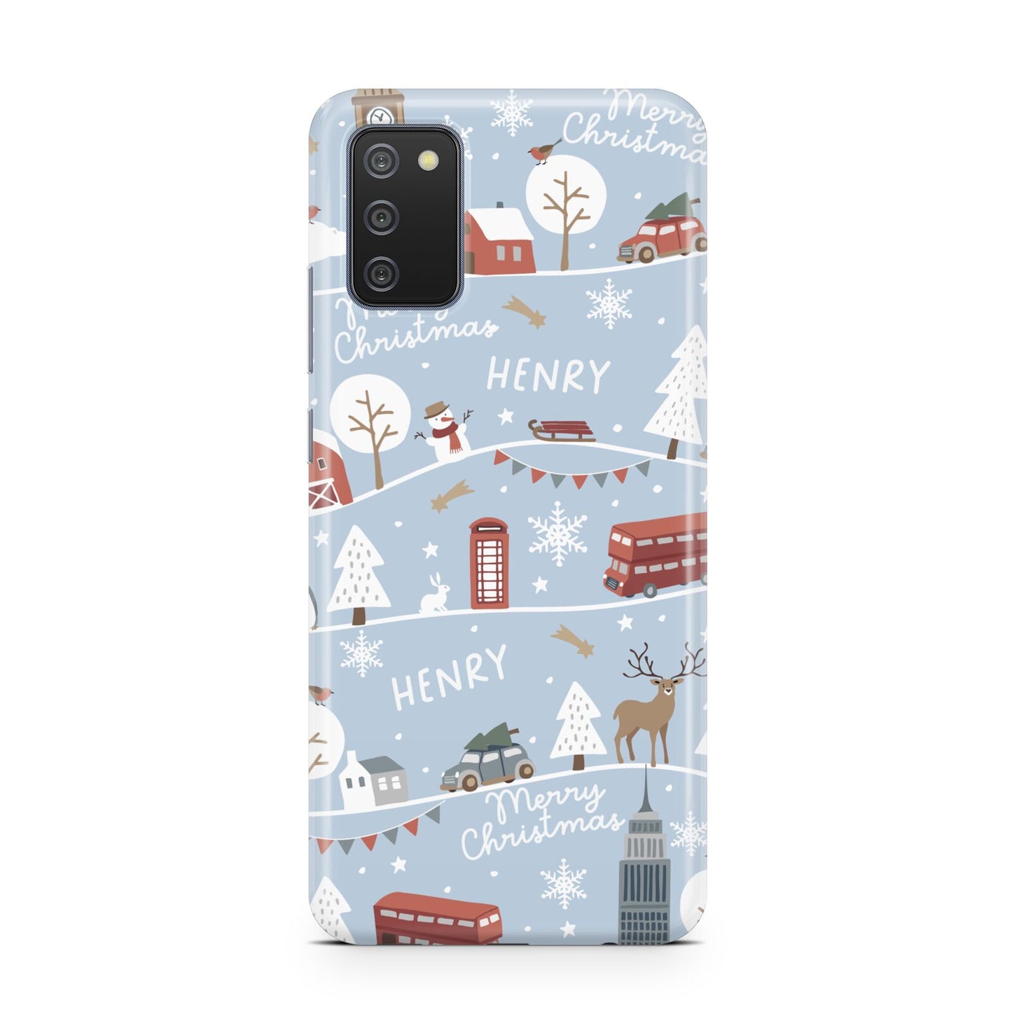 London Christmas Scene Personalised Samsung A02s Case