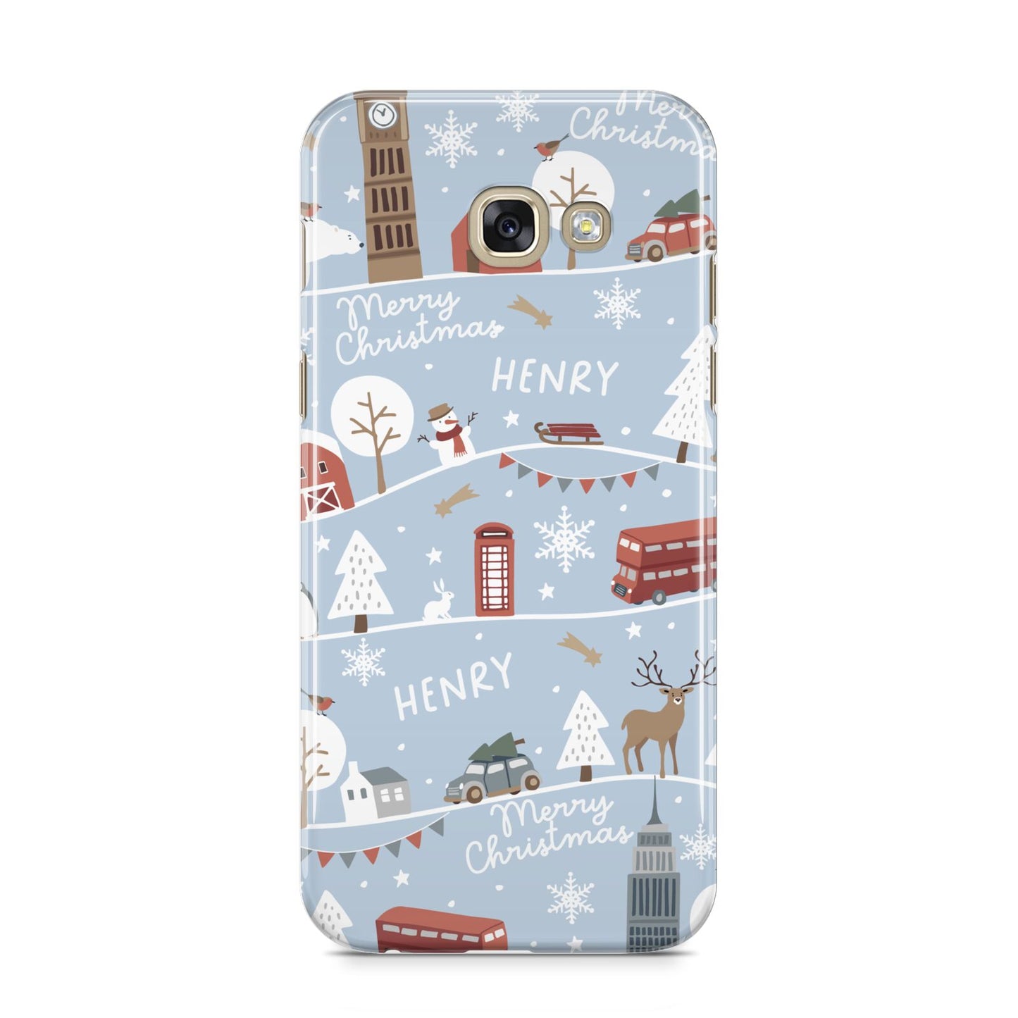 London Christmas Scene Personalised Samsung Galaxy A5 2017 Case on gold phone