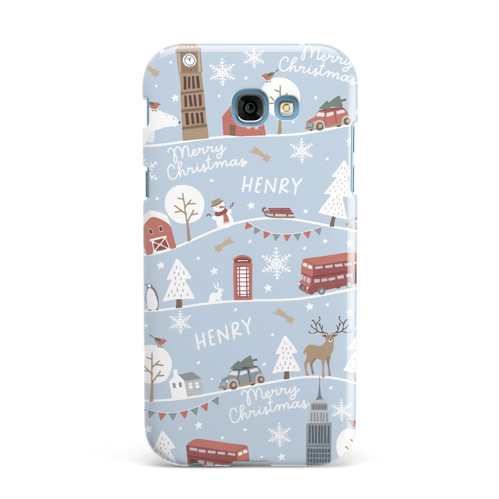 London Christmas Scene Personalised Samsung Galaxy A7 2017 Case