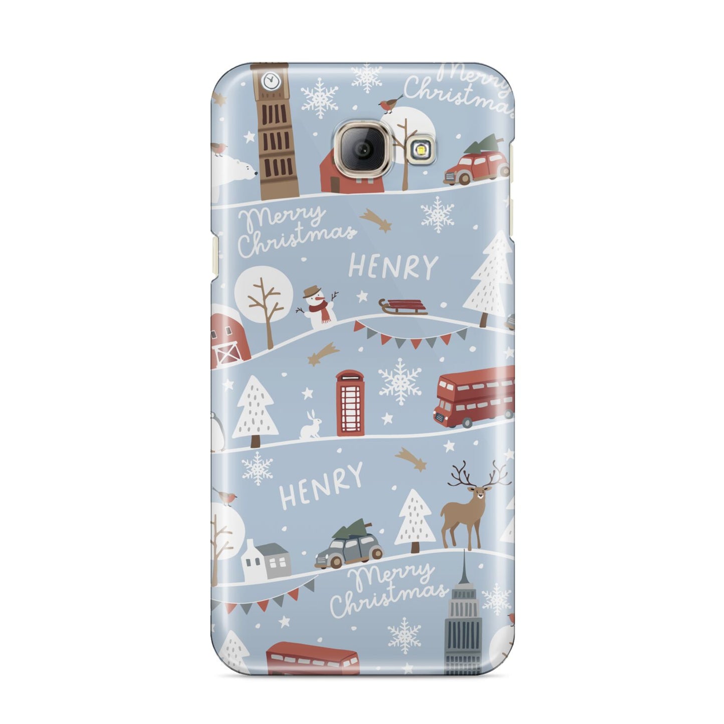 London Christmas Scene Personalised Samsung Galaxy A8 2016 Case