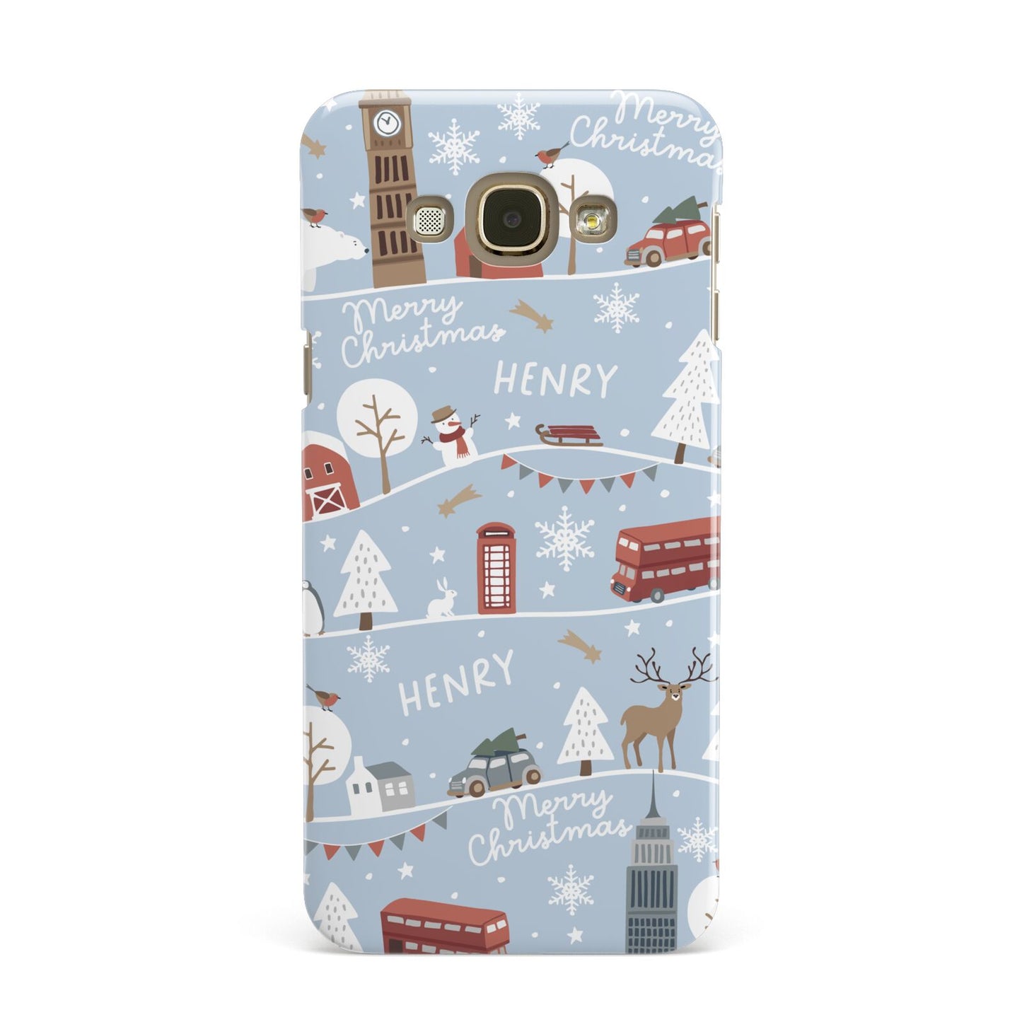 London Christmas Scene Personalised Samsung Galaxy A8 Case