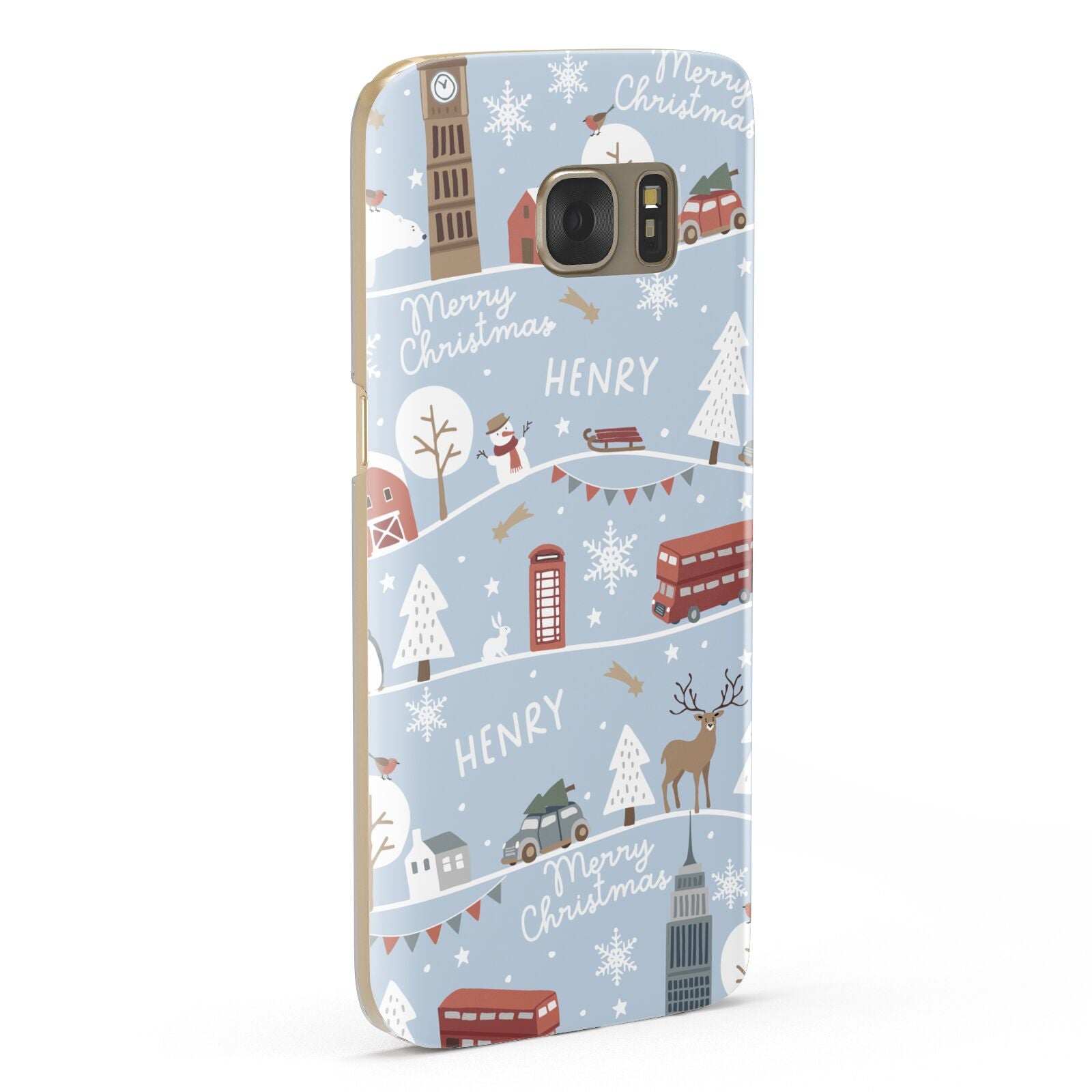 London Christmas Scene Personalised Samsung Galaxy Case Fourty Five Degrees