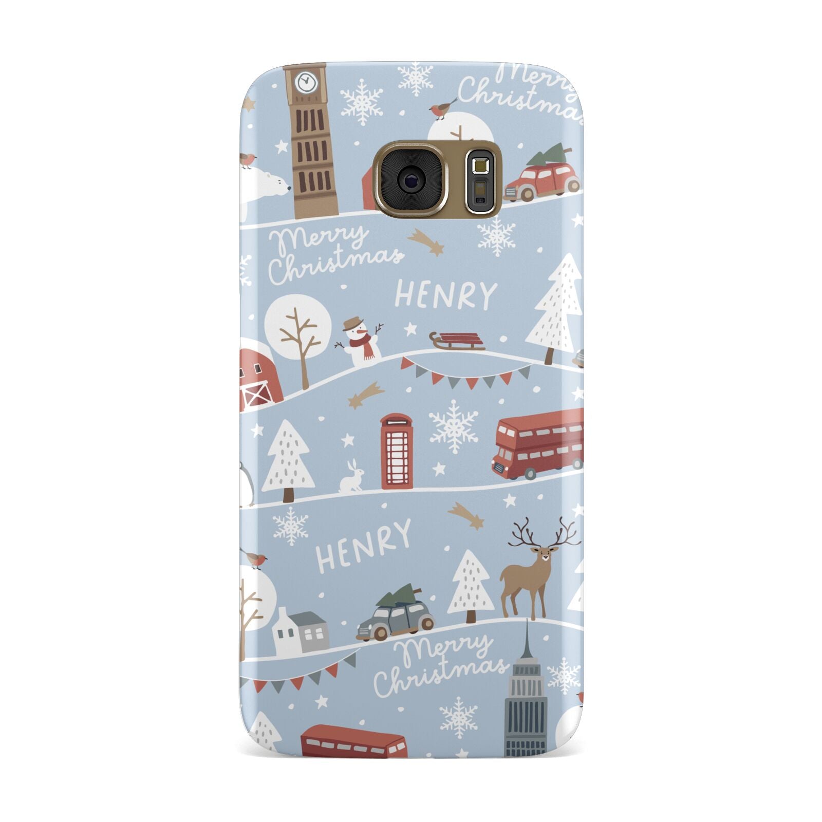 London Christmas Scene Personalised Samsung Galaxy Case