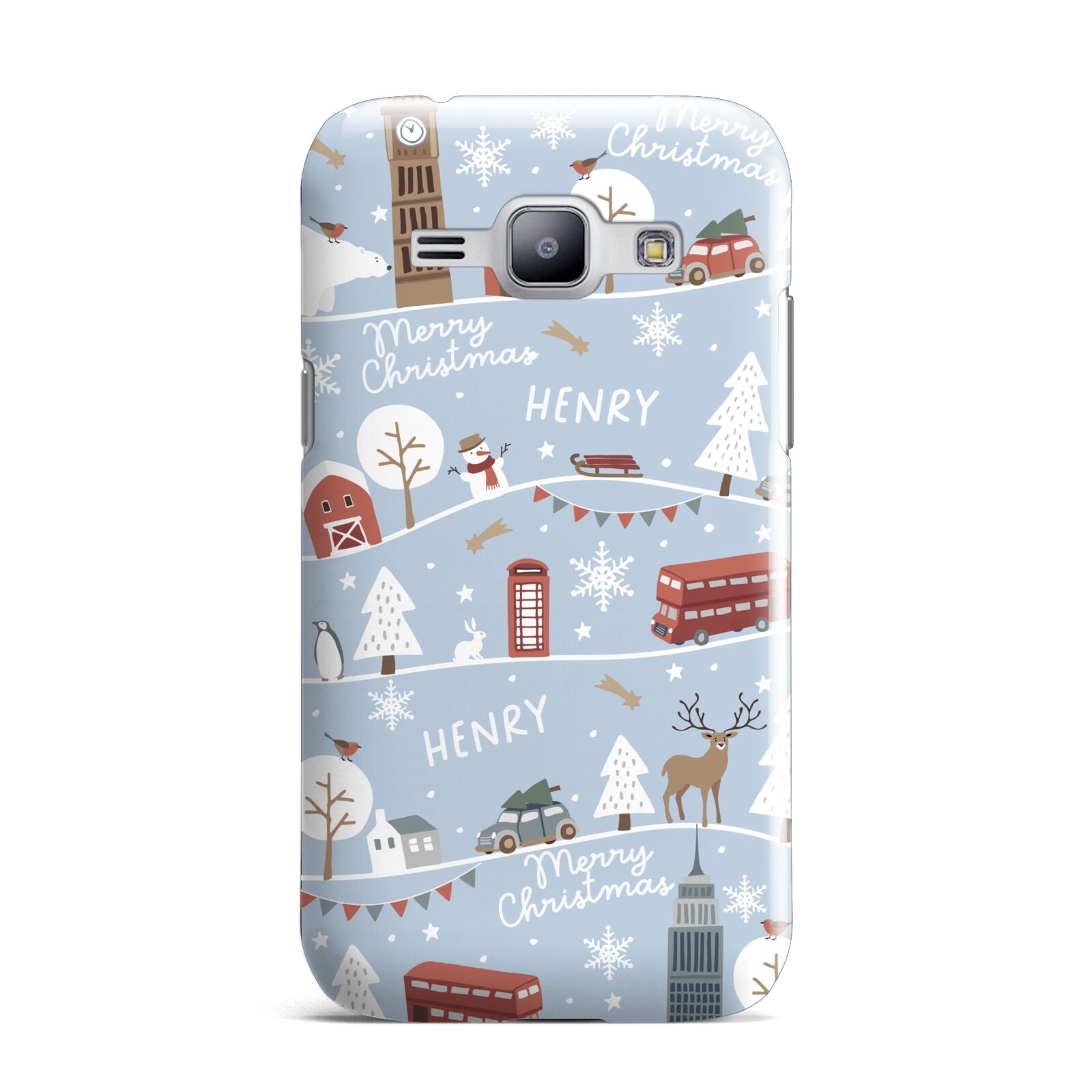 London Christmas Scene Personalised Samsung Galaxy J1 2015 Case