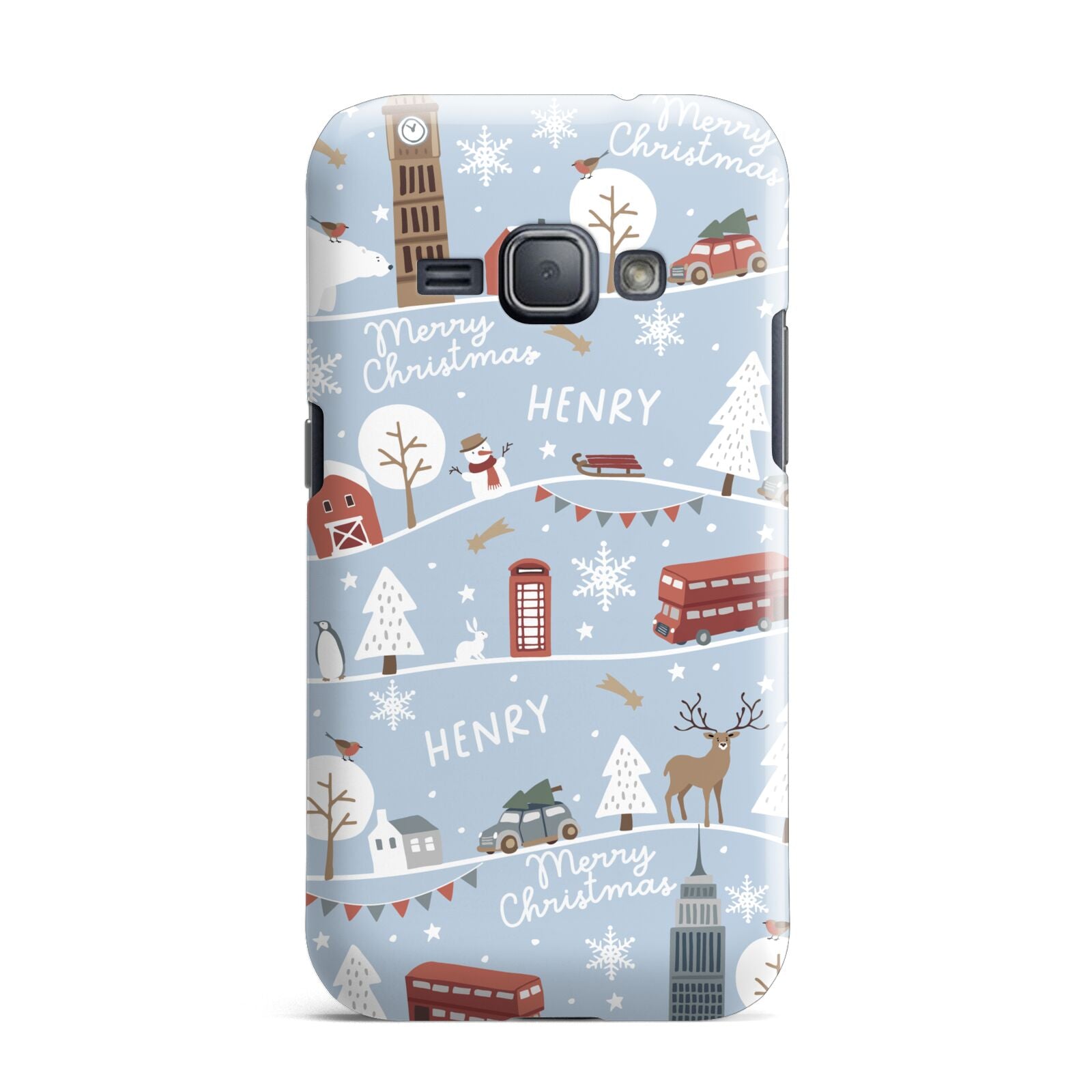 London Christmas Scene Personalised Samsung Galaxy J1 2016 Case