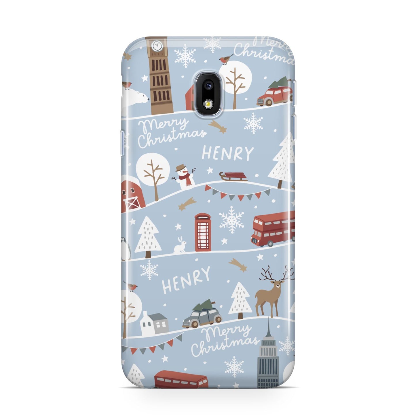 London Christmas Scene Personalised Samsung Galaxy J3 2017 Case