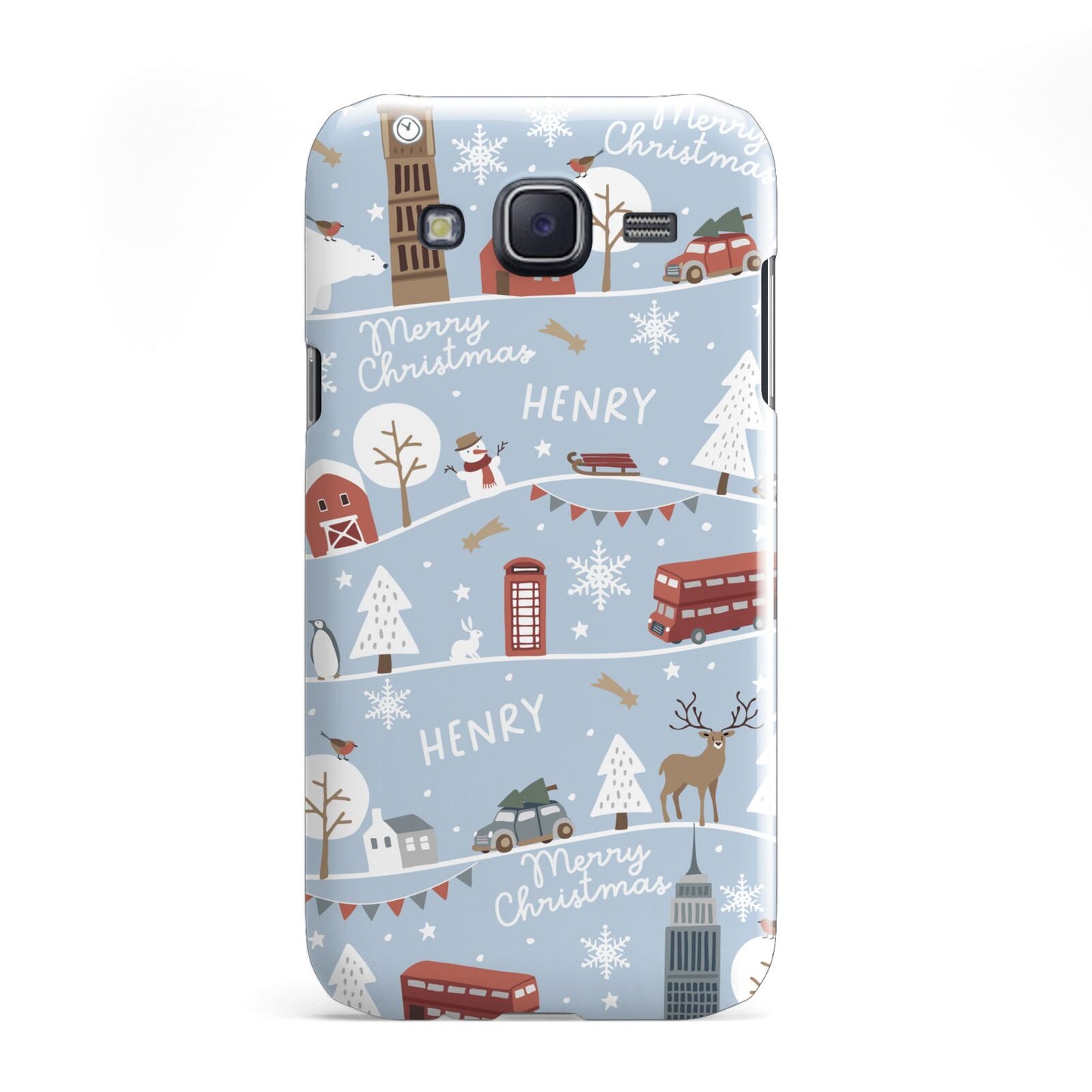 London Christmas Scene Personalised Samsung Galaxy J5 Case