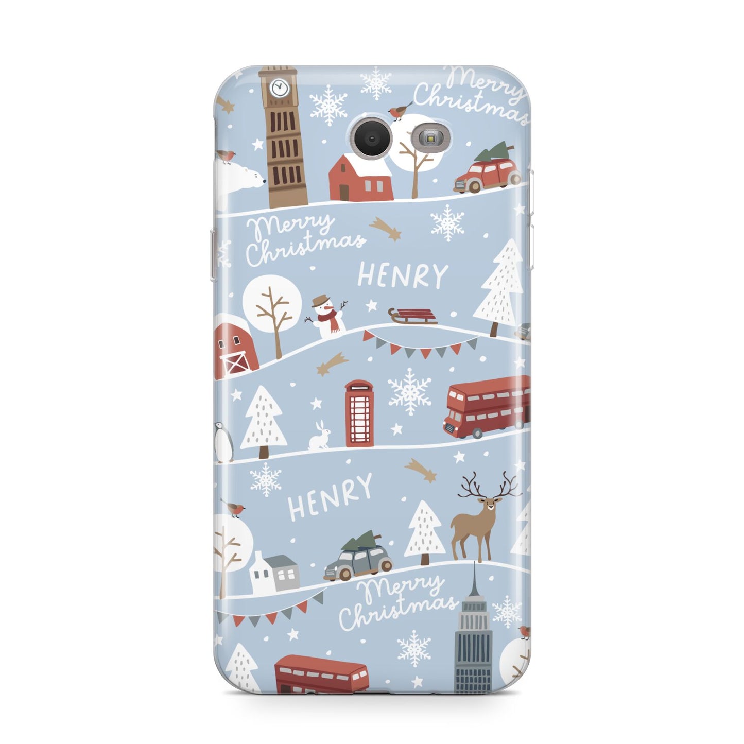 London Christmas Scene Personalised Samsung Galaxy J7 2017 Case