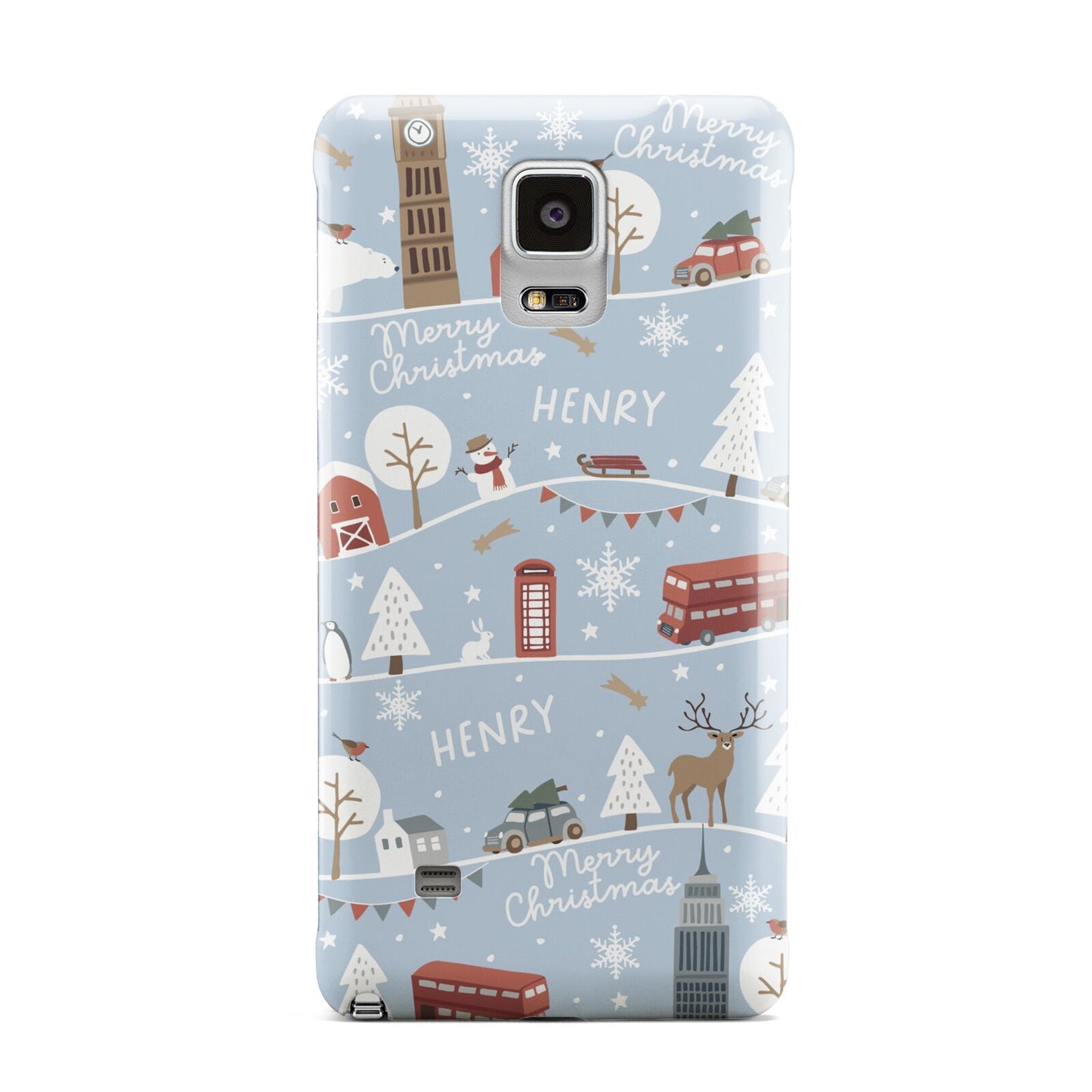 London Christmas Scene Personalised Samsung Galaxy Note 4 Case