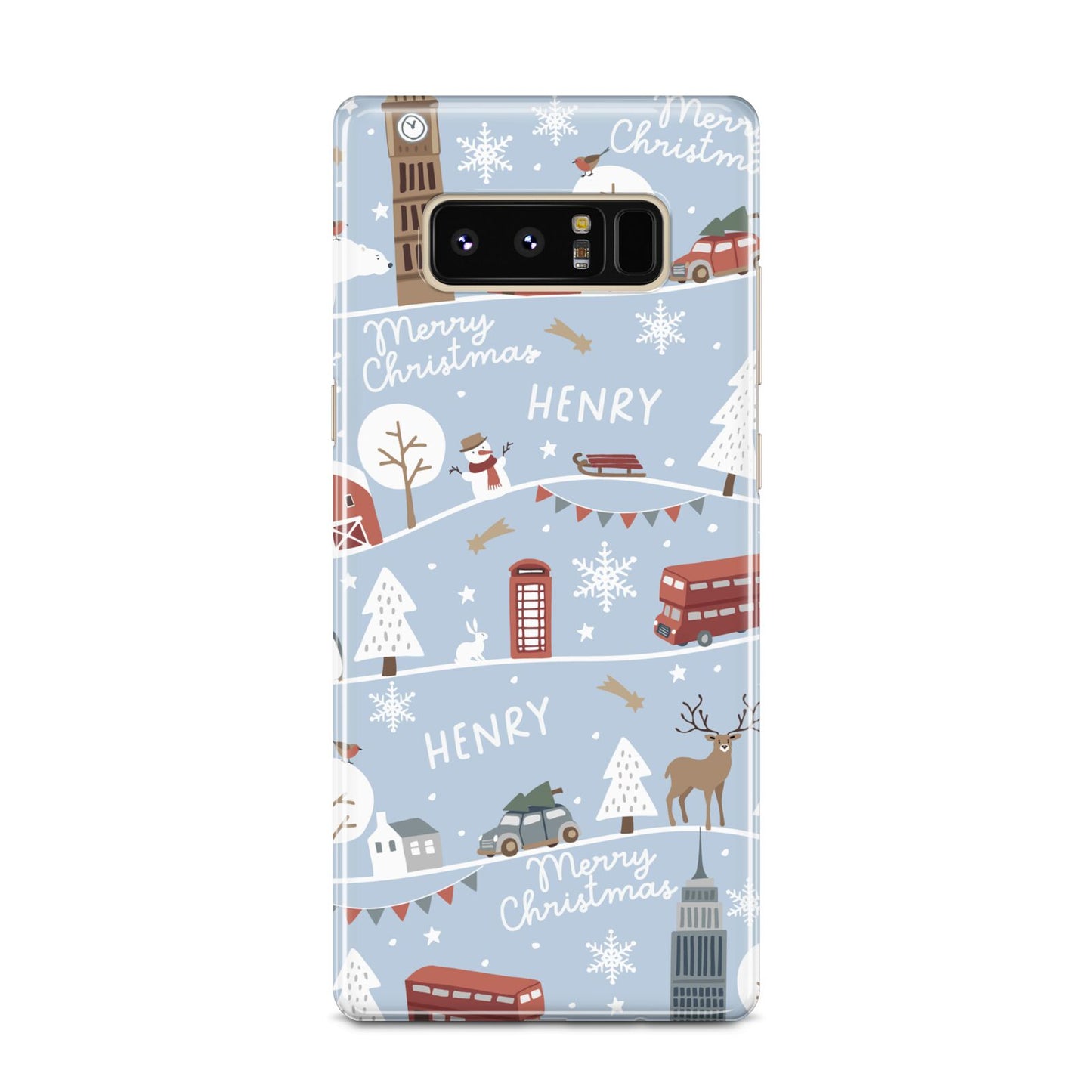 London Christmas Scene Personalised Samsung Galaxy Note 8 Case