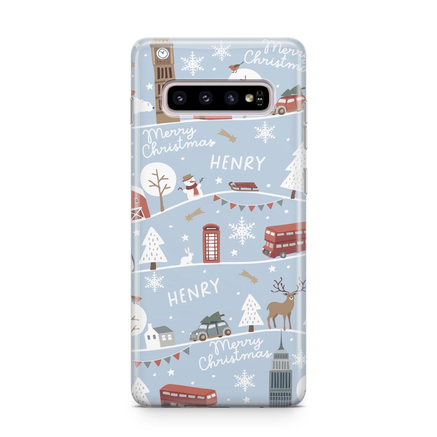 London Christmas Scene Personalised Samsung Galaxy S10 Plus Case