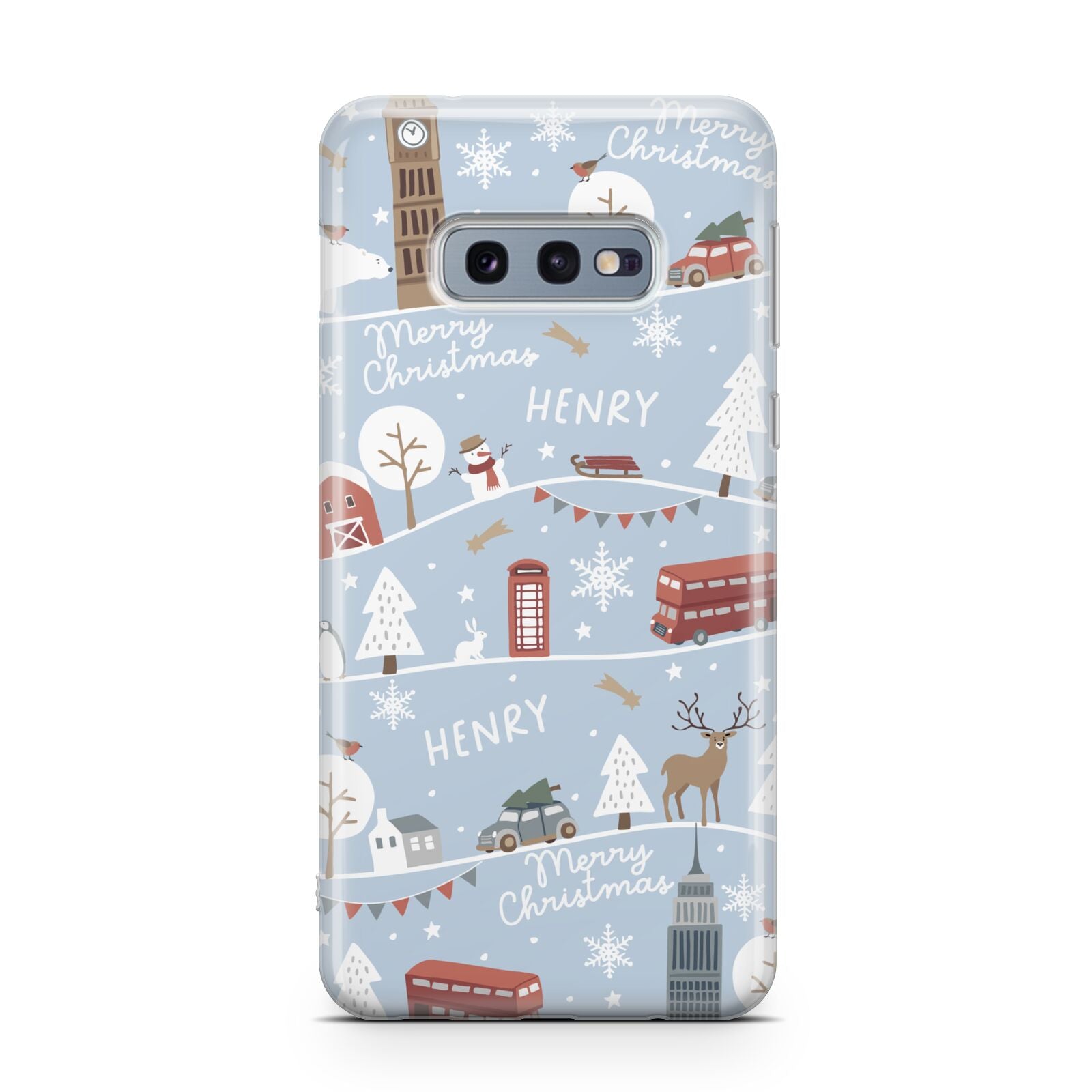 London Christmas Scene Personalised Samsung Galaxy S10E Case