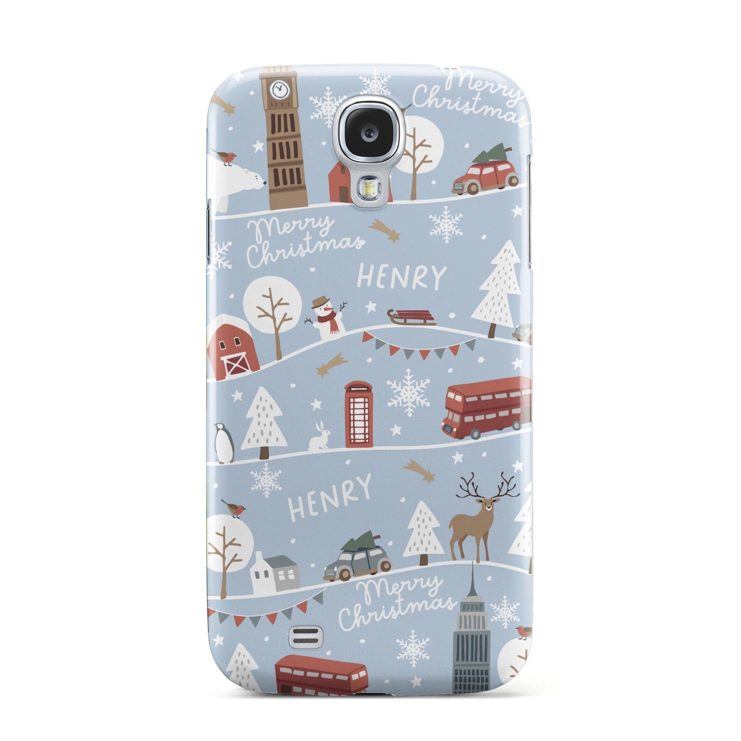 London Christmas Scene Personalised Samsung Galaxy S4 Case