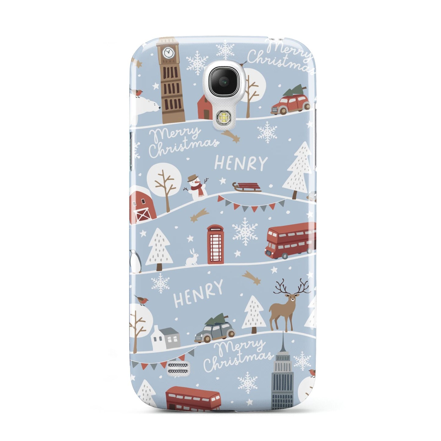 London Christmas Scene Personalised Samsung Galaxy S4 Mini Case