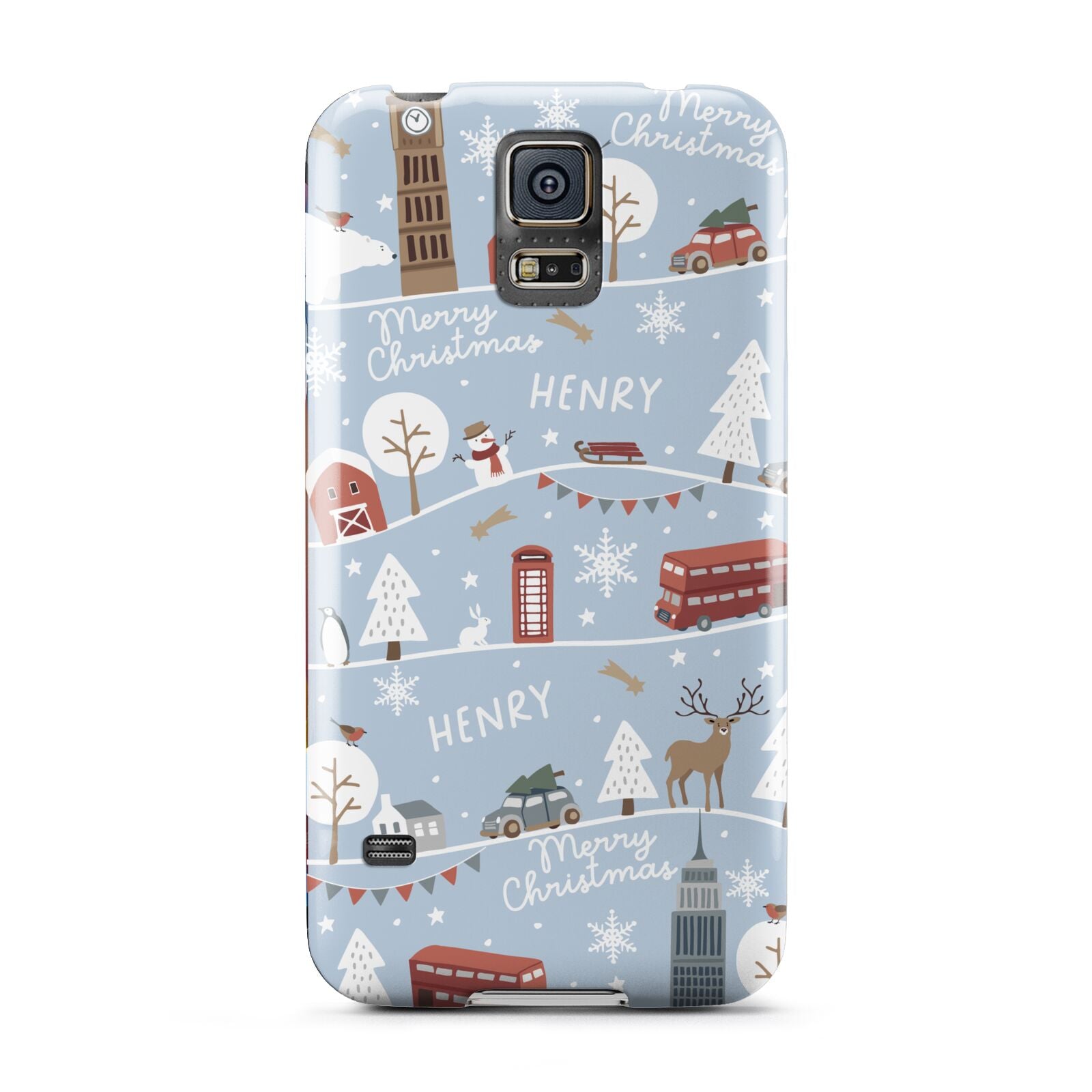 London Christmas Scene Personalised Samsung Galaxy S5 Case