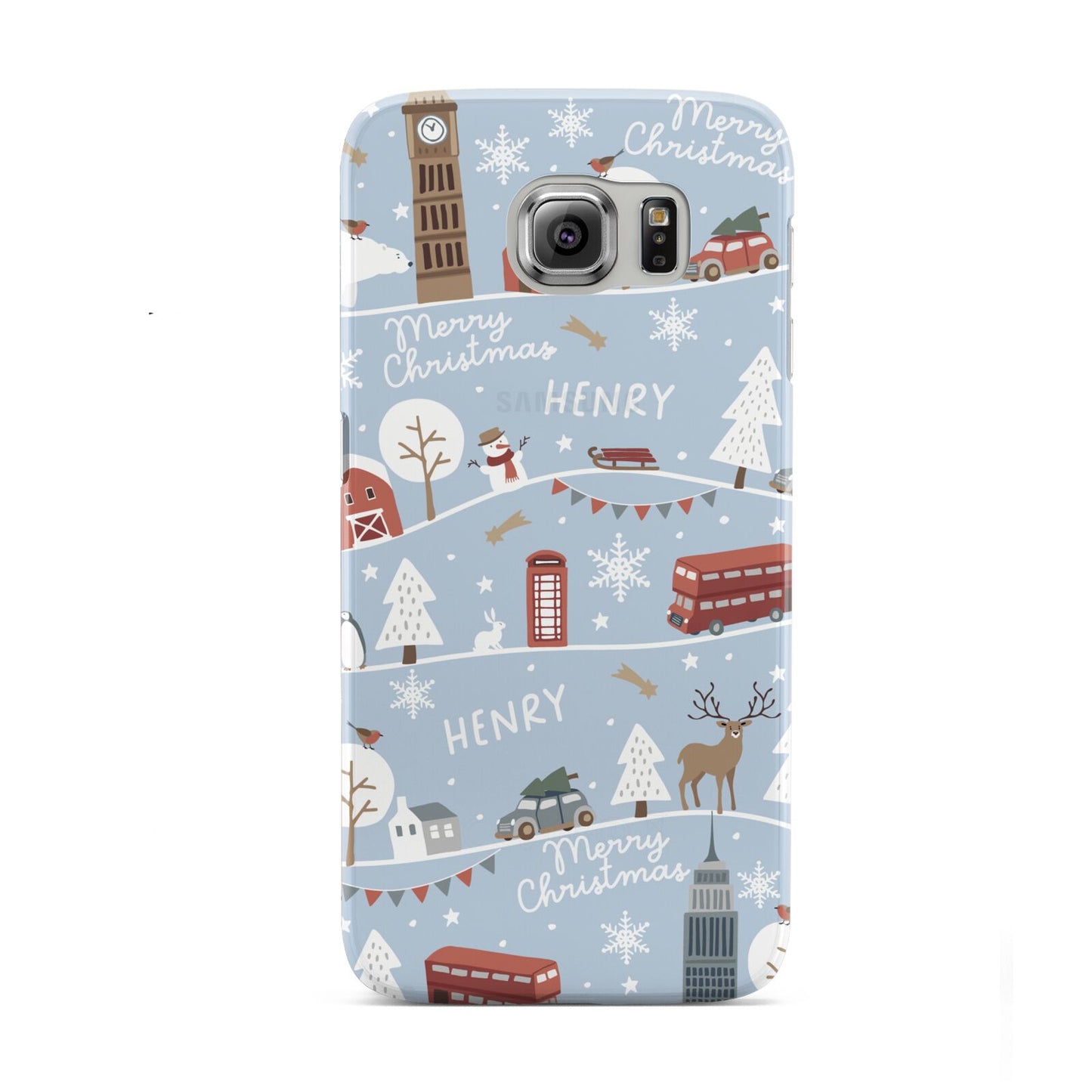 London Christmas Scene Personalised Samsung Galaxy S6 Case