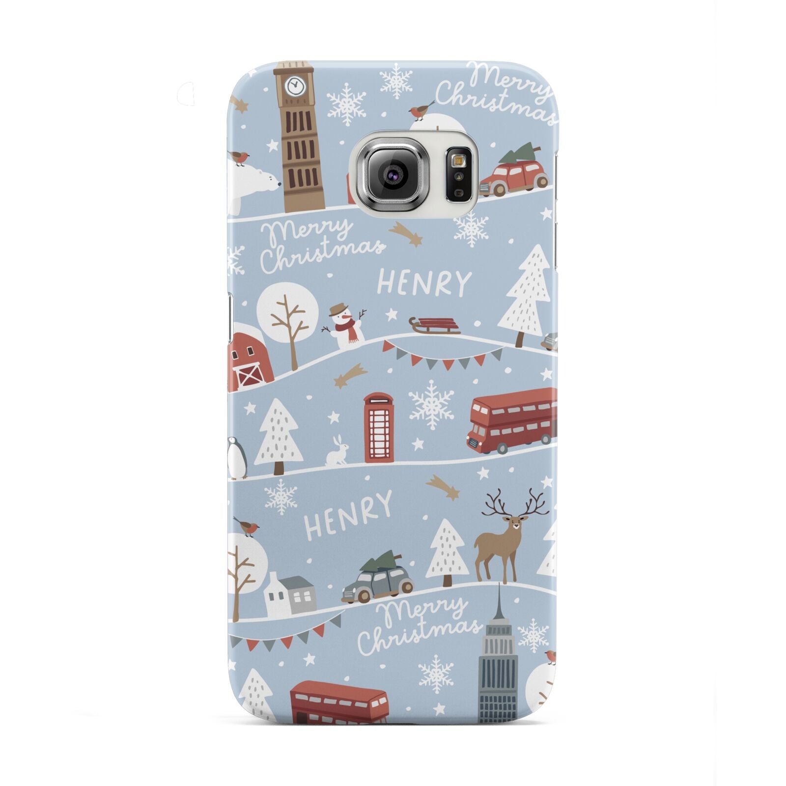 London Christmas Scene Personalised Samsung Galaxy S6 Edge Case