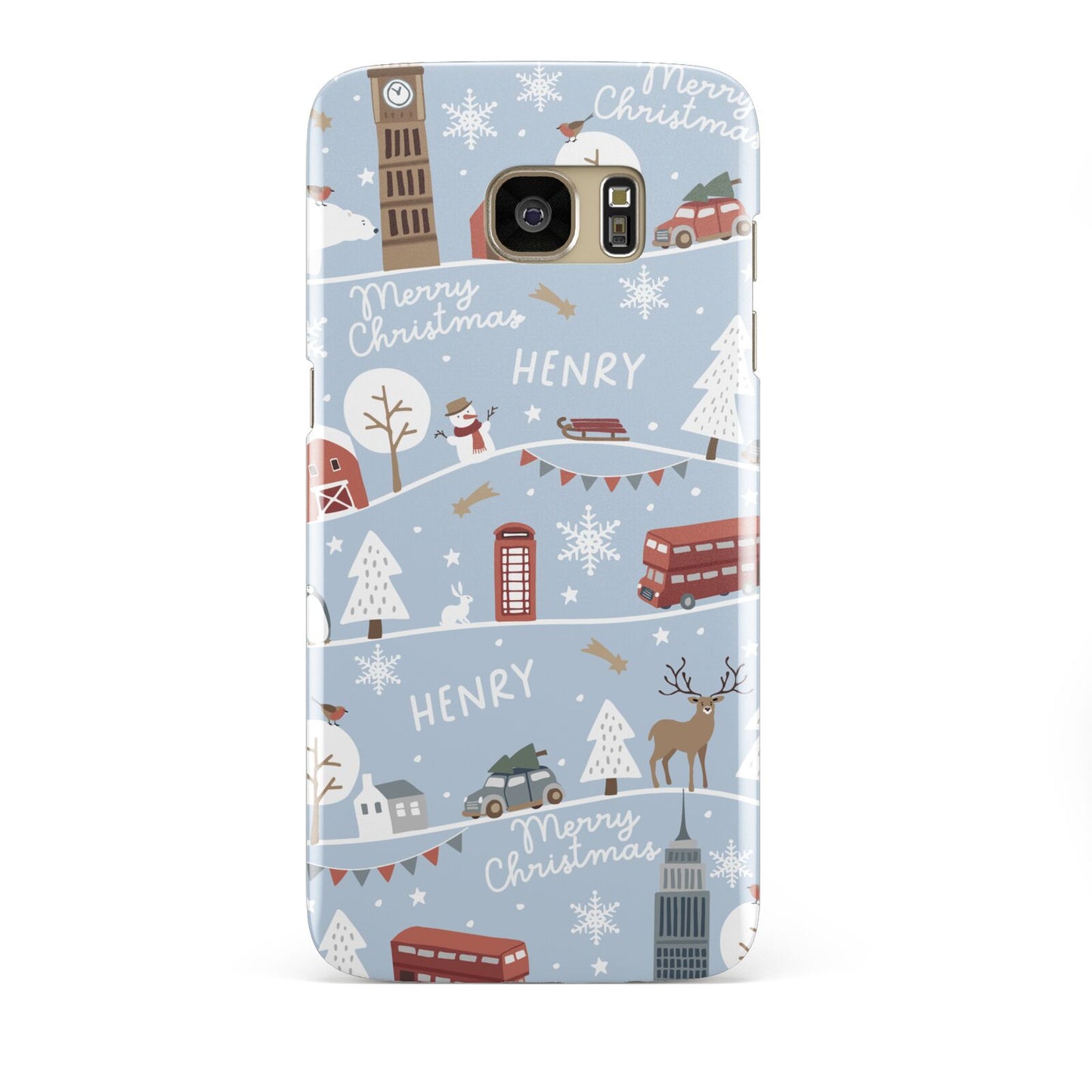 London Christmas Scene Personalised Samsung Galaxy S7 Edge Case