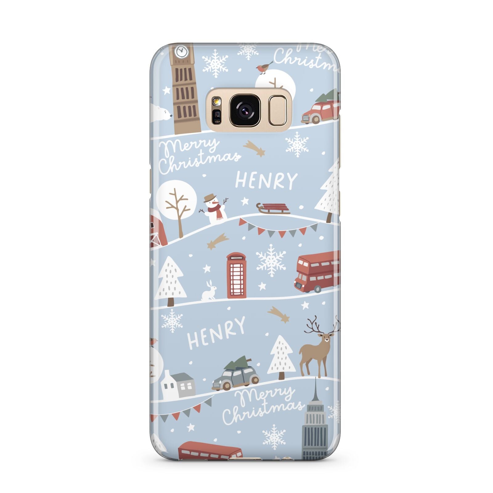 London Christmas Scene Personalised Samsung Galaxy S8 Plus Case