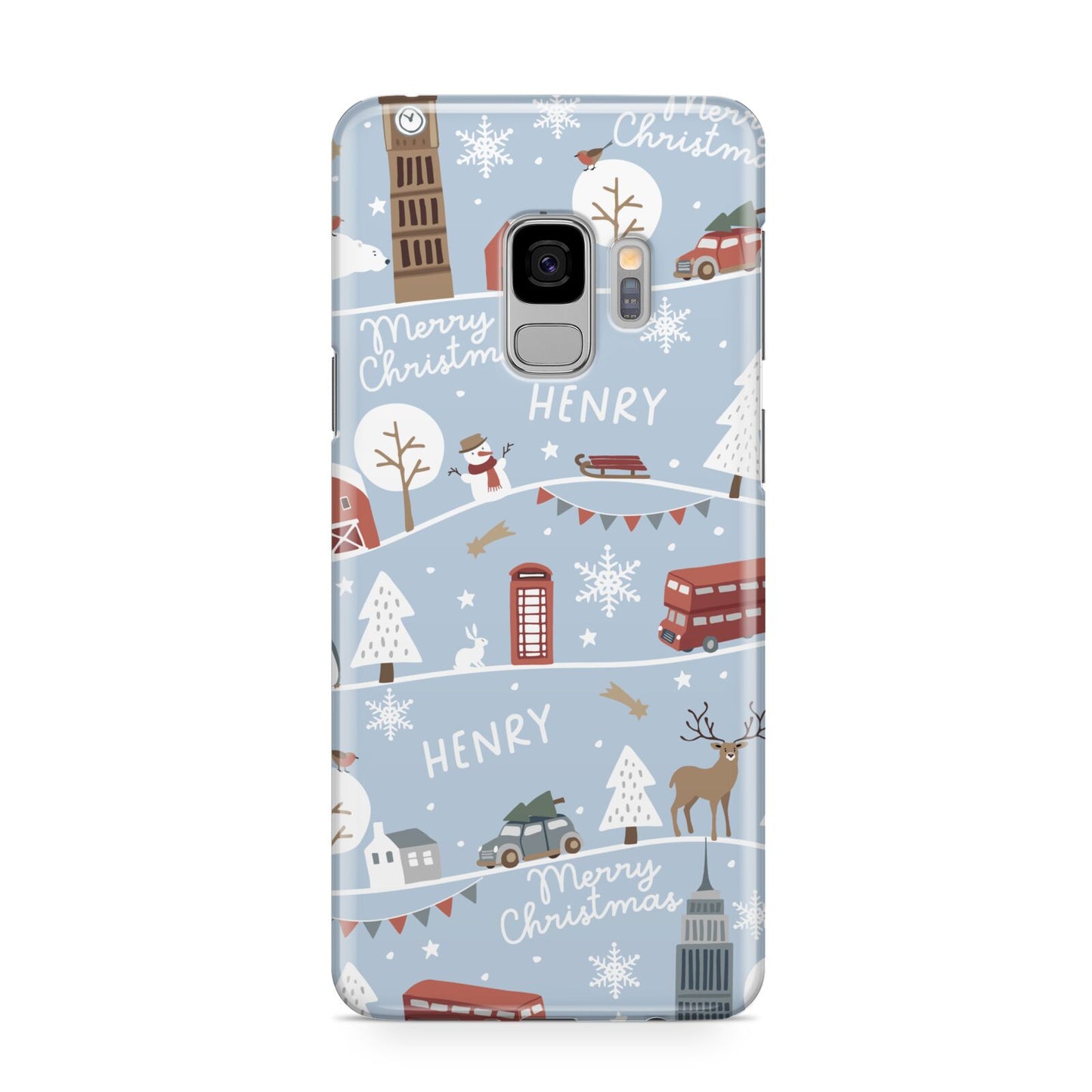 London Christmas Scene Personalised Samsung Galaxy S9 Case