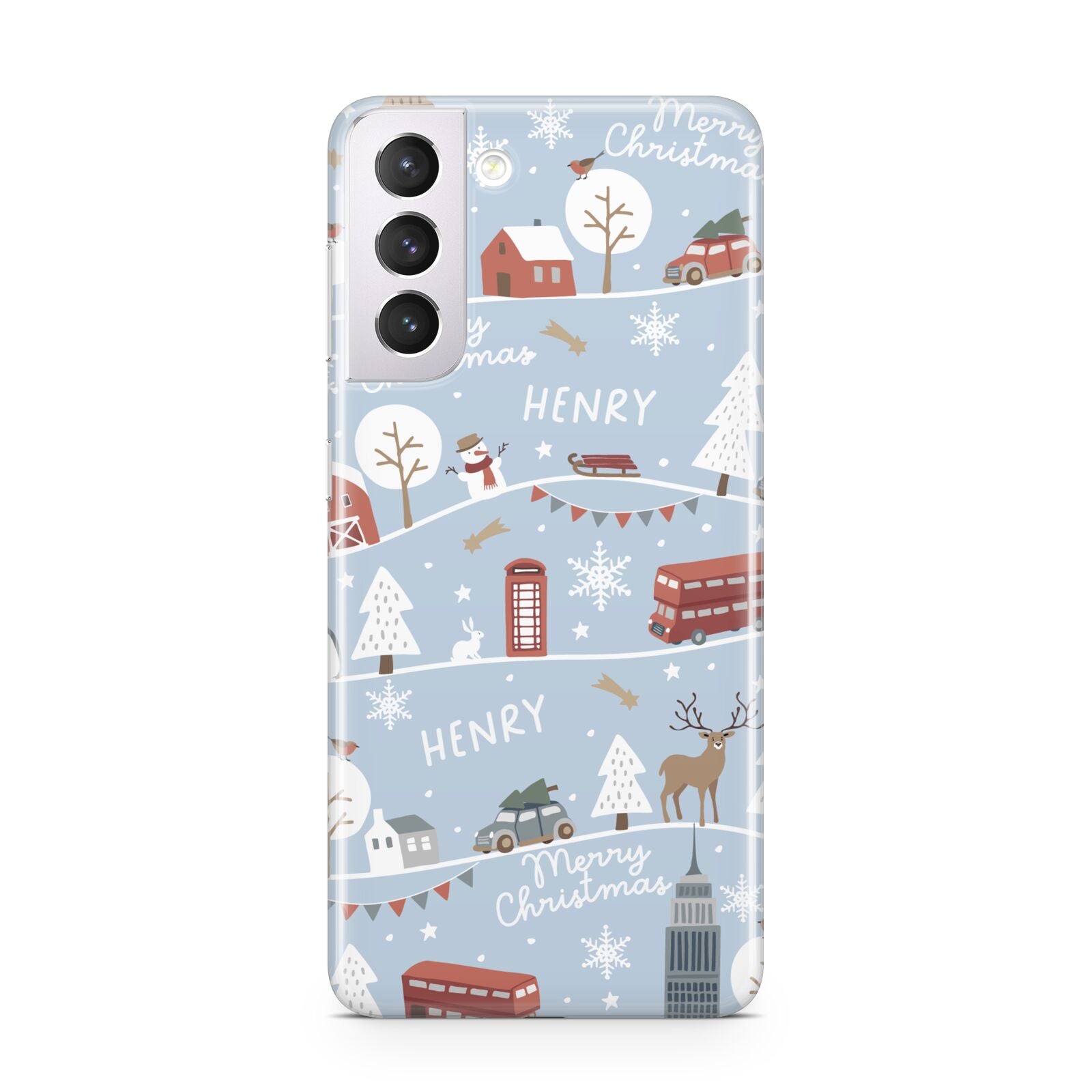 London Christmas Scene Personalised Samsung S21 Case