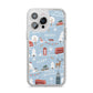 London Christmas Scene Personalised iPhone 14 Pro Max Glitter Tough Case Silver