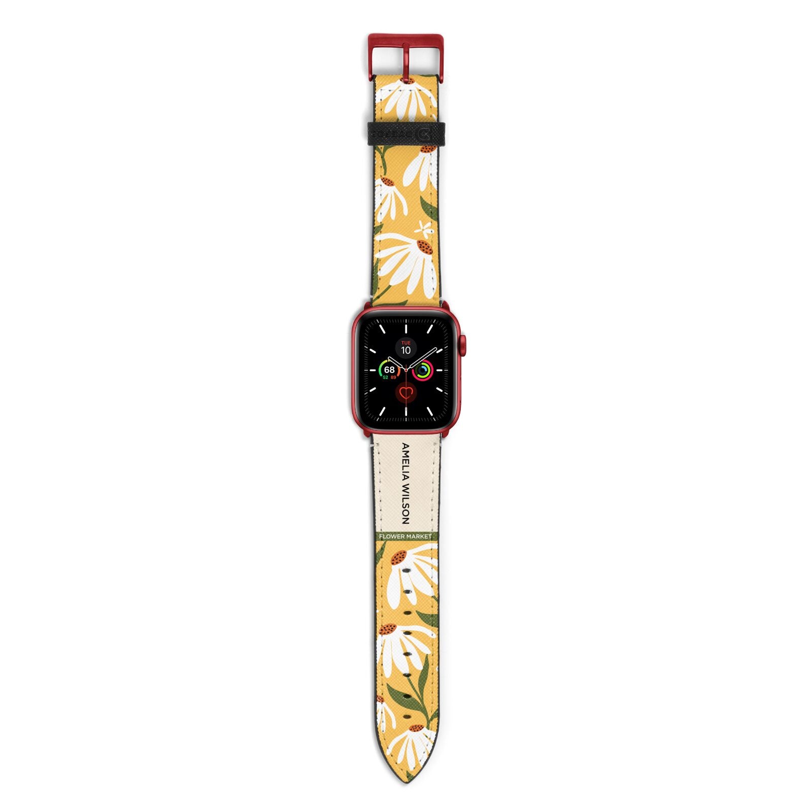 London Flower Market Apple Watch Strap with Red Hardware