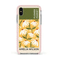 London Flower Market Apple iPhone Xs Impact Case Pink Edge on Silver Phone