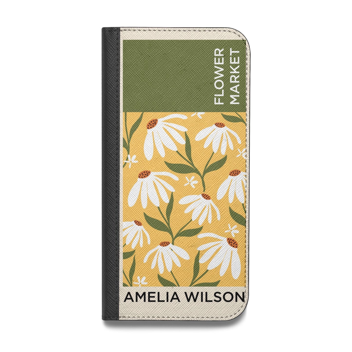 London Flower Market Vegan Leather Flip iPhone Case