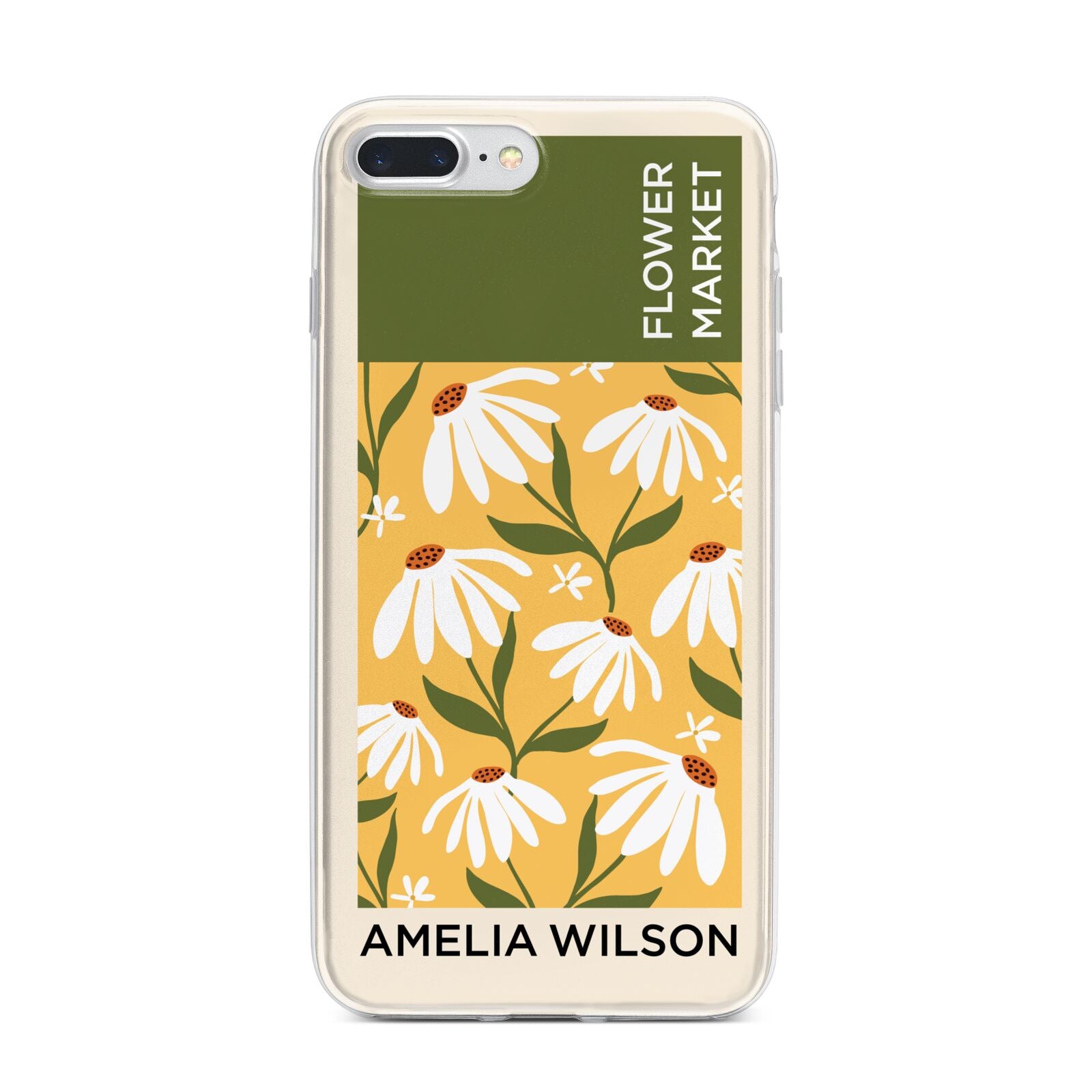 London Flower Market iPhone 7 Plus Bumper Case on Silver iPhone