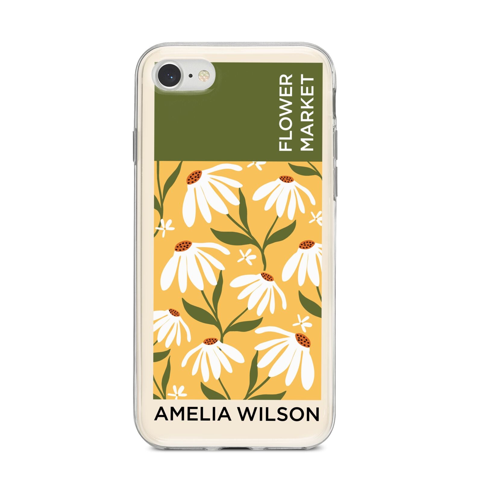 London Flower Market iPhone 8 Bumper Case on Silver iPhone