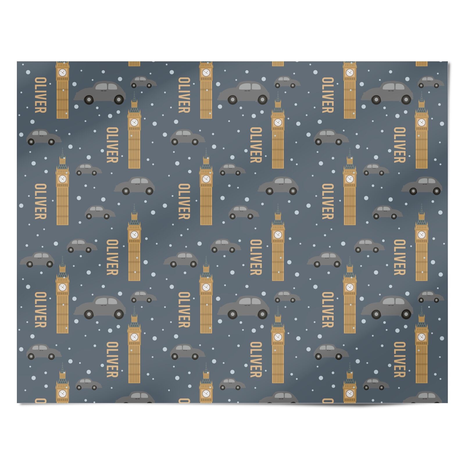 London Snow Scene with Name Personalised Wrapping Paper Alternative