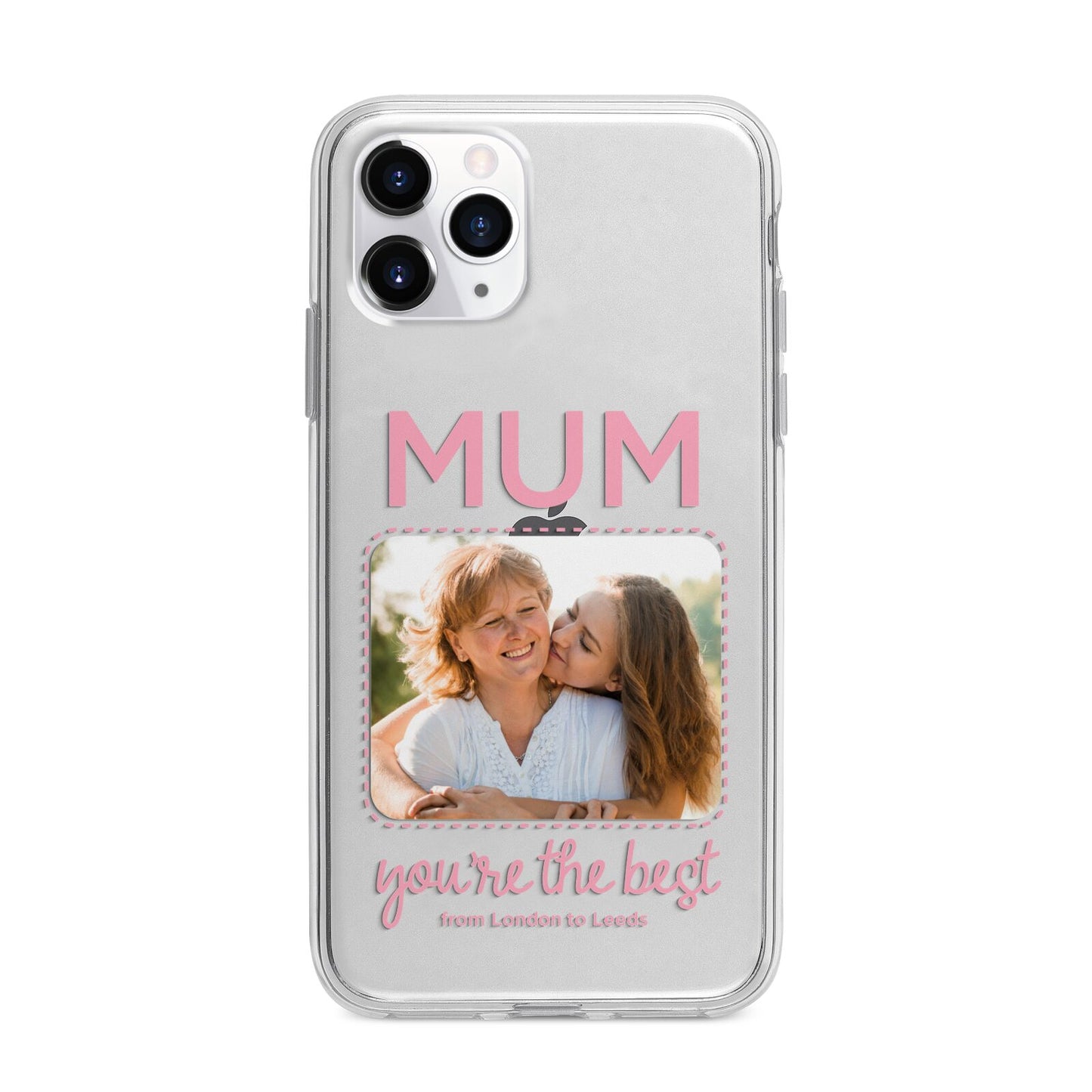 Long Distance Mothers Day Photo Apple iPhone 11 Pro Max in Silver with Bumper Case