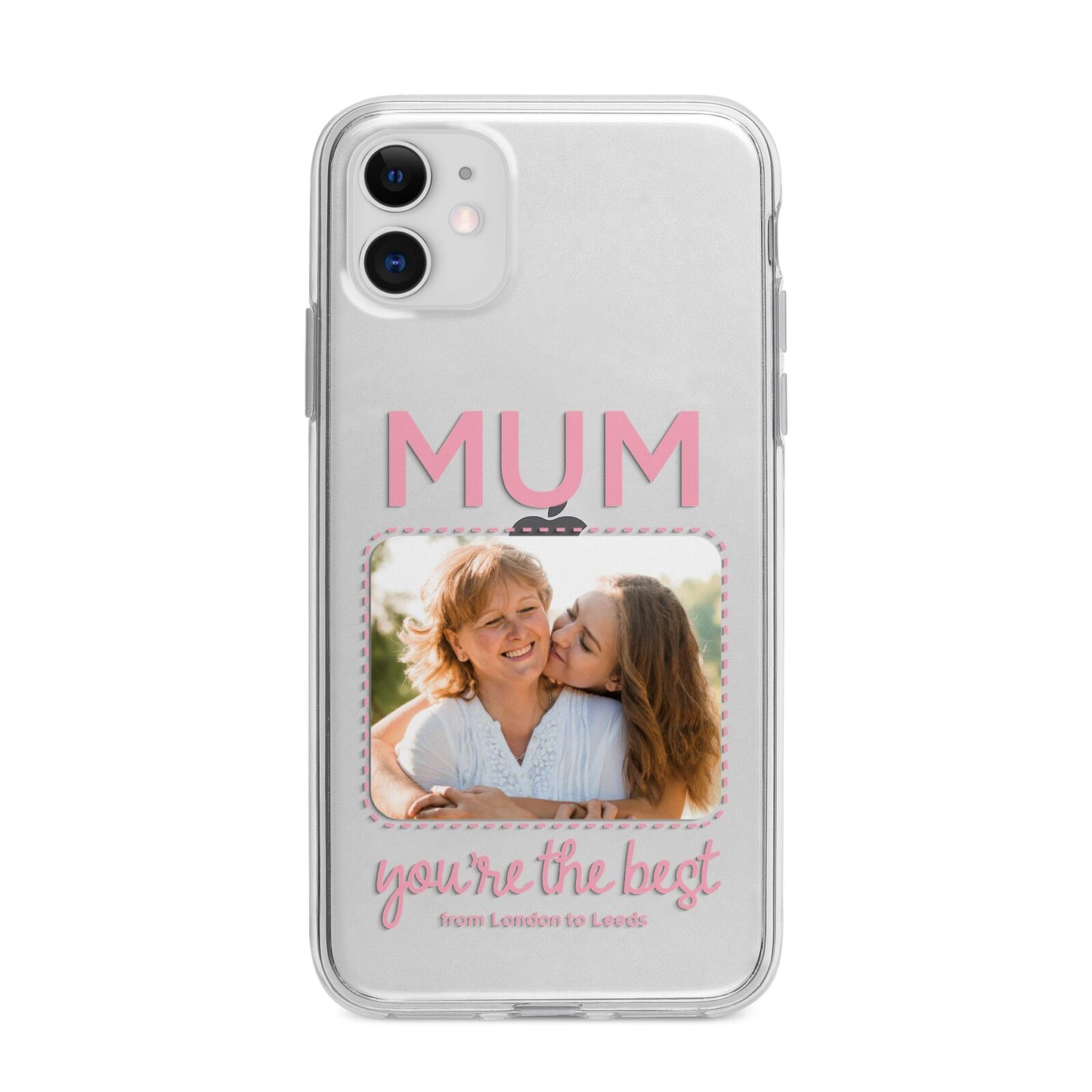 Long Distance Mothers Day Photo Apple iPhone 11 in White with Bumper Case