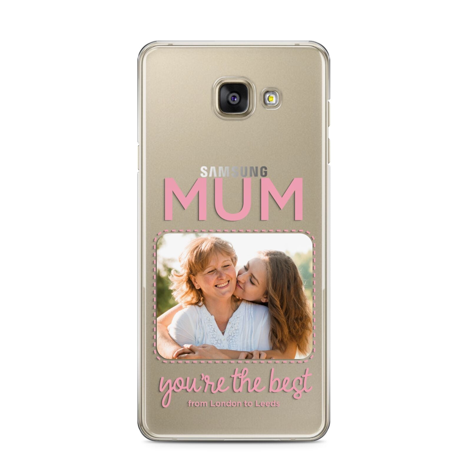 Long Distance Mothers Day Photo Samsung Galaxy A3 2016 Case on gold phone