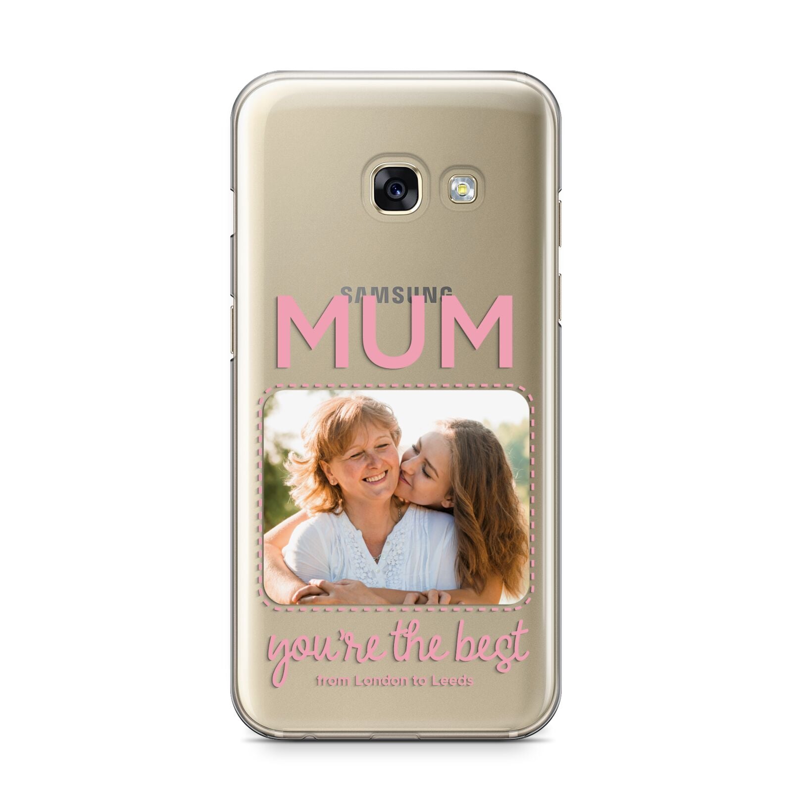 Long Distance Mothers Day Photo Samsung Galaxy A3 2017 Case on gold phone