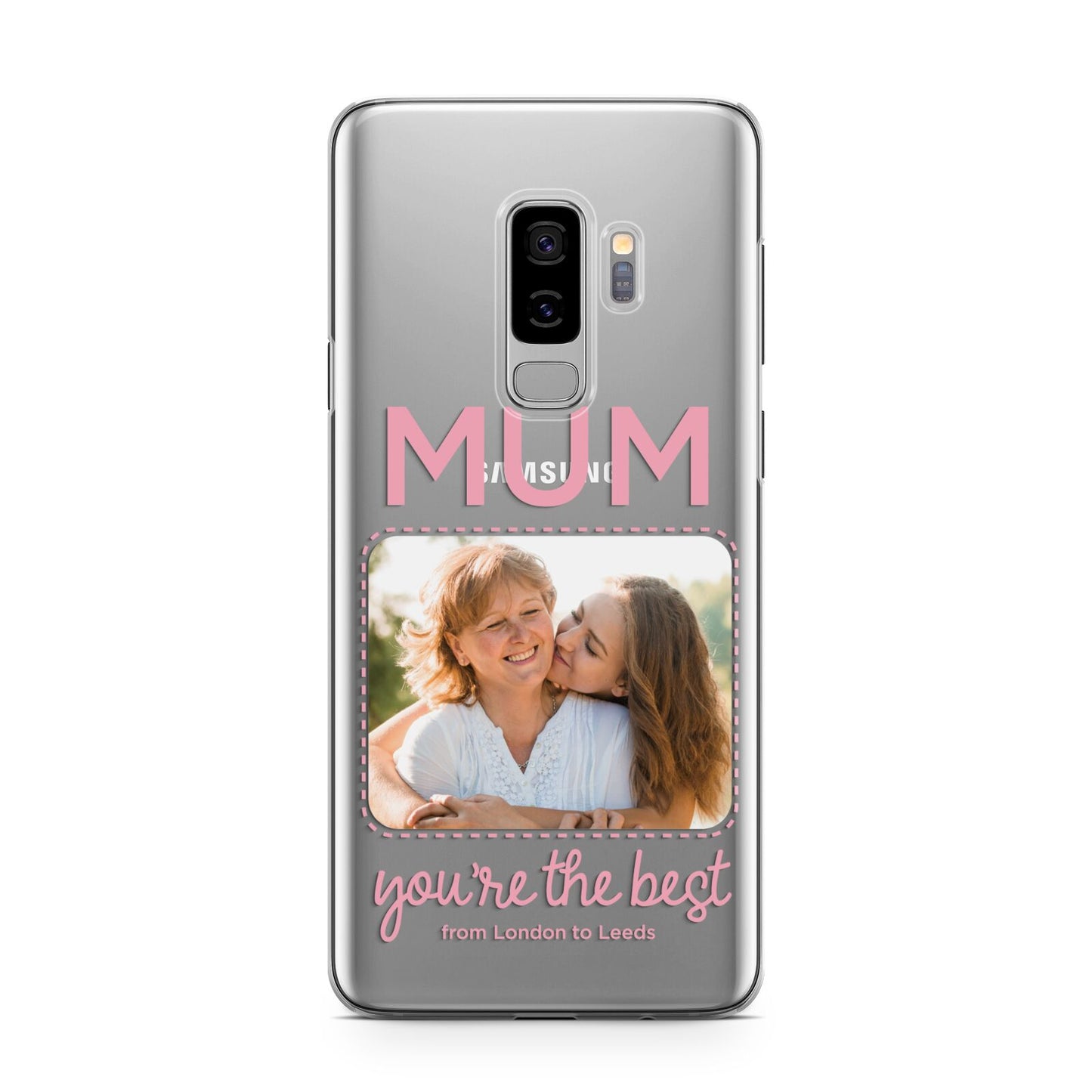 Long Distance Mothers Day Photo Samsung Galaxy S9 Plus Case on Silver phone