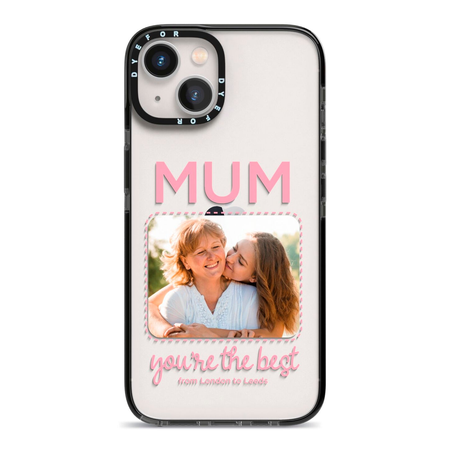 Long Distance Mothers Day Photo iPhone 13 Black Impact Case on Silver phone