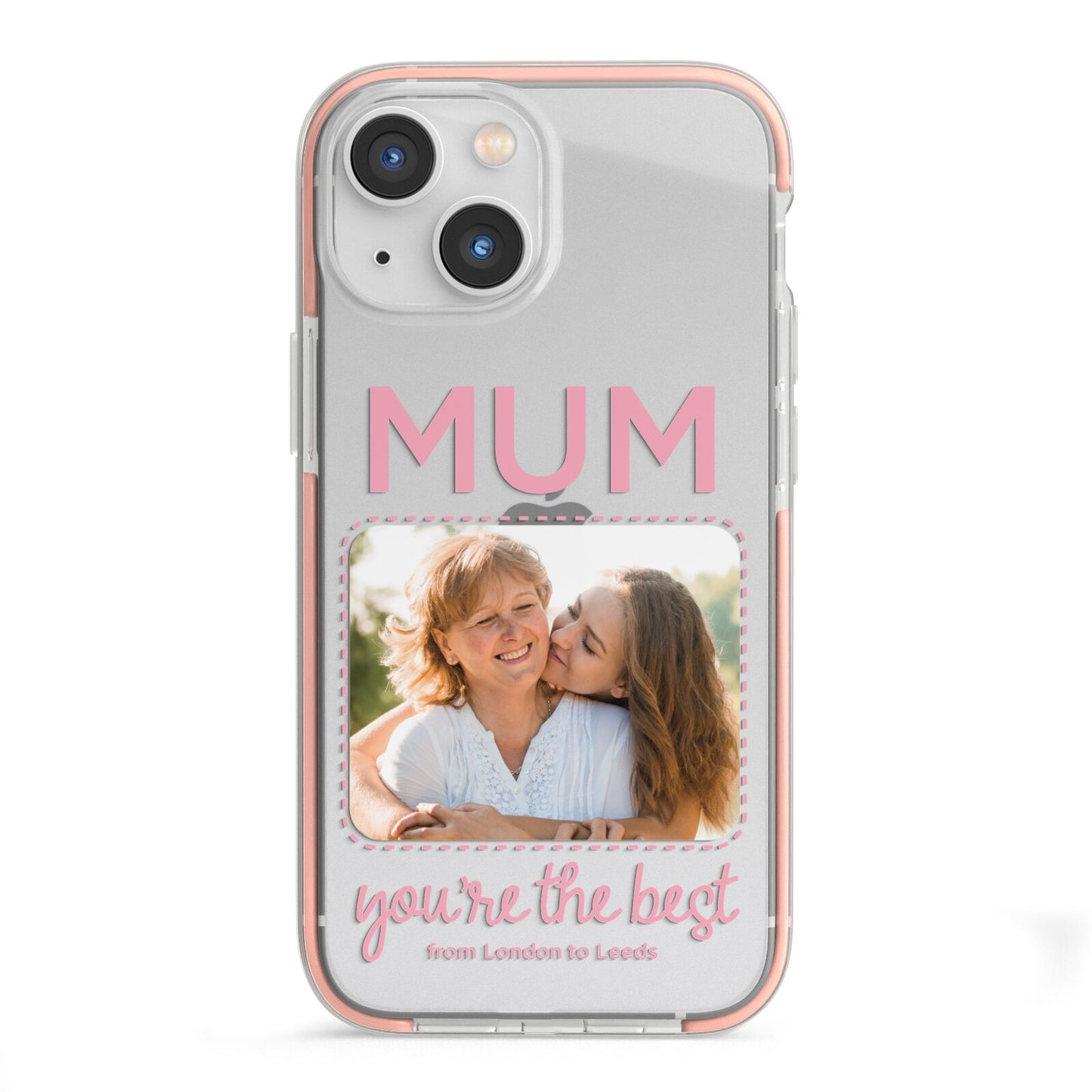 Long Distance Mothers Day Photo iPhone 13 Mini TPU Impact Case with Pink Edges