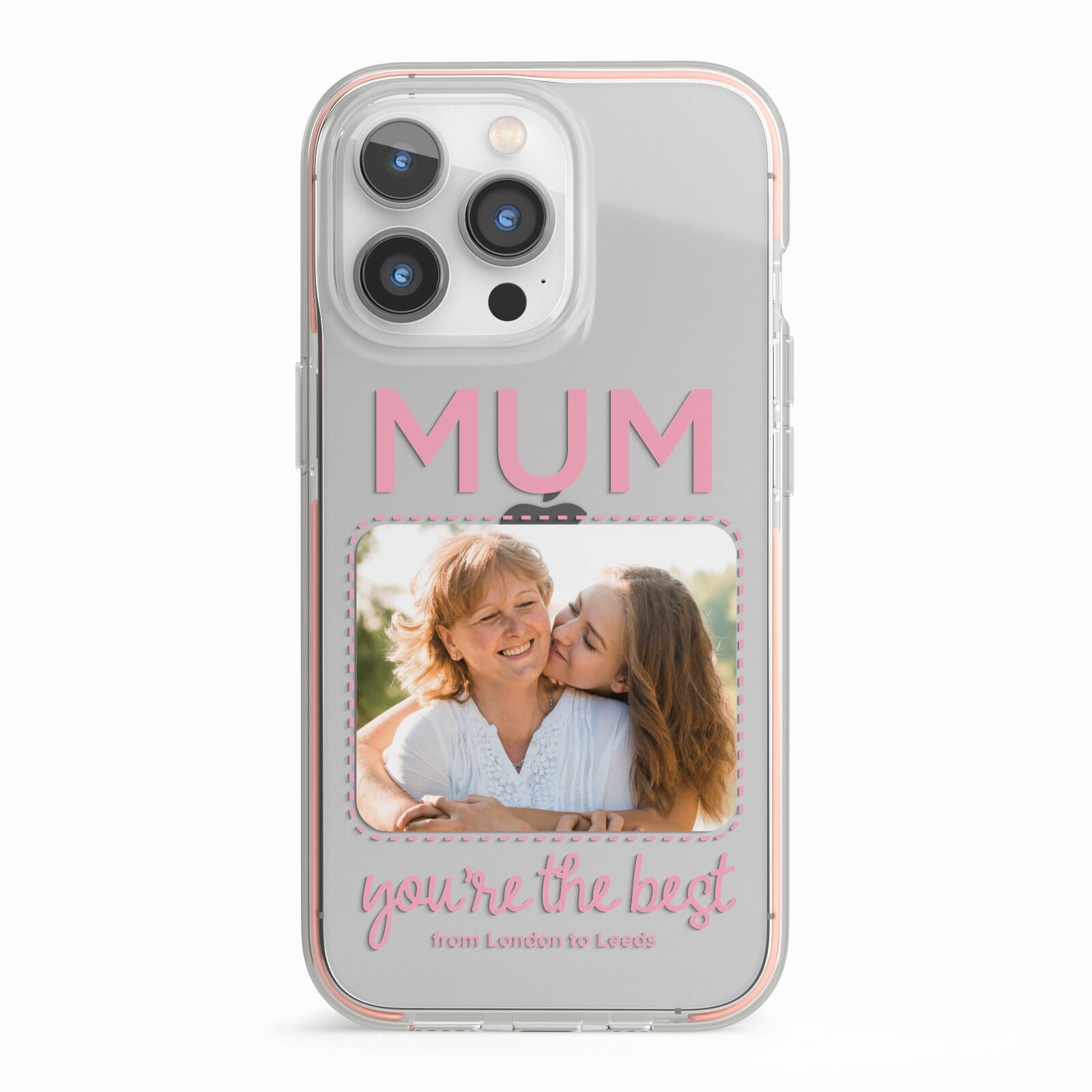 Long Distance Mothers Day Photo iPhone 13 Pro TPU Impact Case with Pink Edges