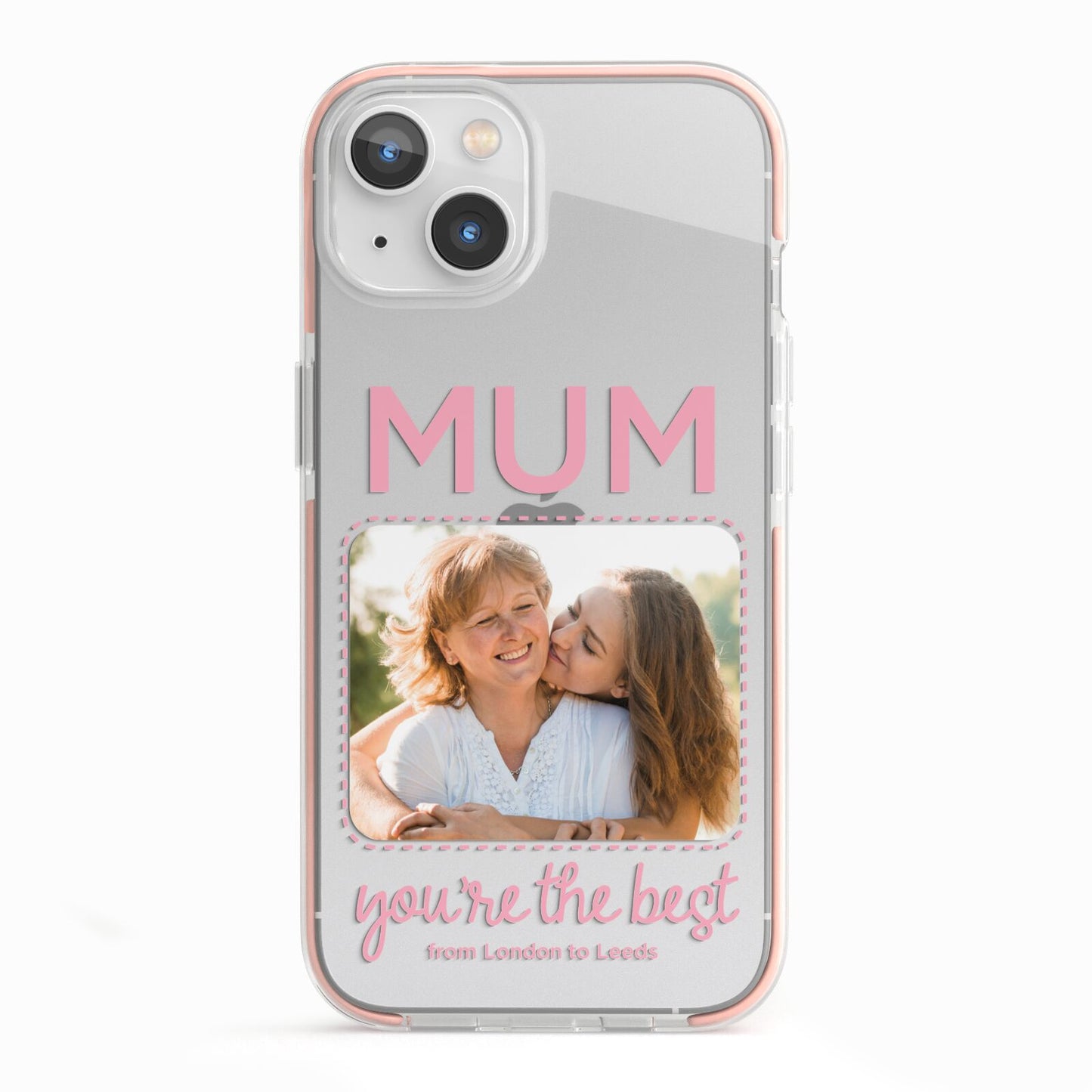 Long Distance Mothers Day Photo iPhone 13 TPU Impact Case with Pink Edges