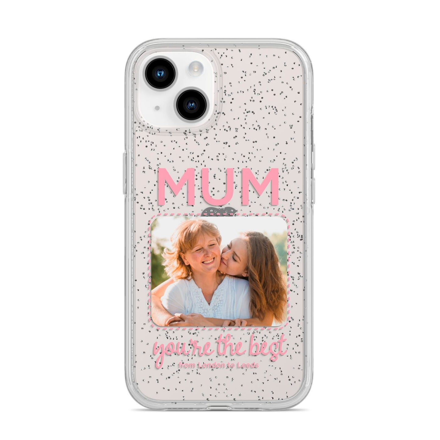 Long Distance Mothers Day Photo iPhone 14 Glitter Tough Case Starlight