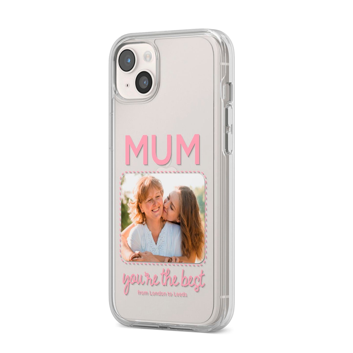 Long Distance Mothers Day Photo iPhone 14 Plus Clear Tough Case Starlight Angled Image