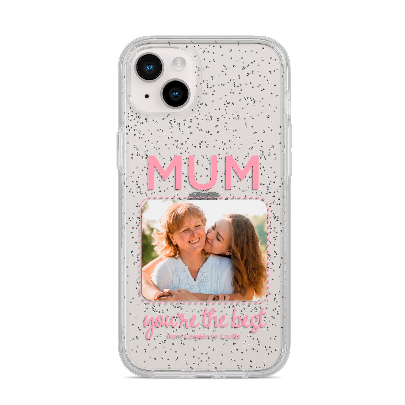 Long Distance Mothers Day Photo iPhone 14 Plus Glitter Tough Case Starlight