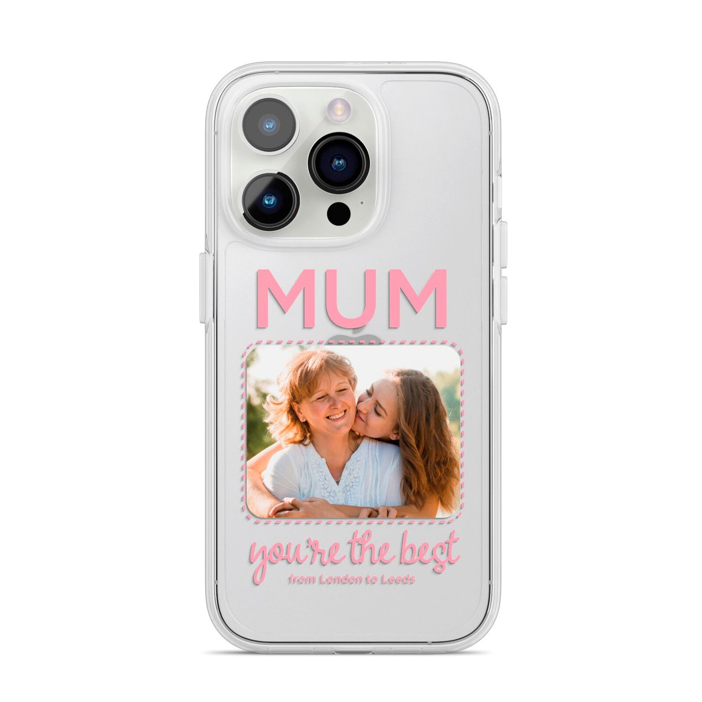 Long Distance Mothers Day Photo iPhone 14 Pro Clear Tough Case Silver