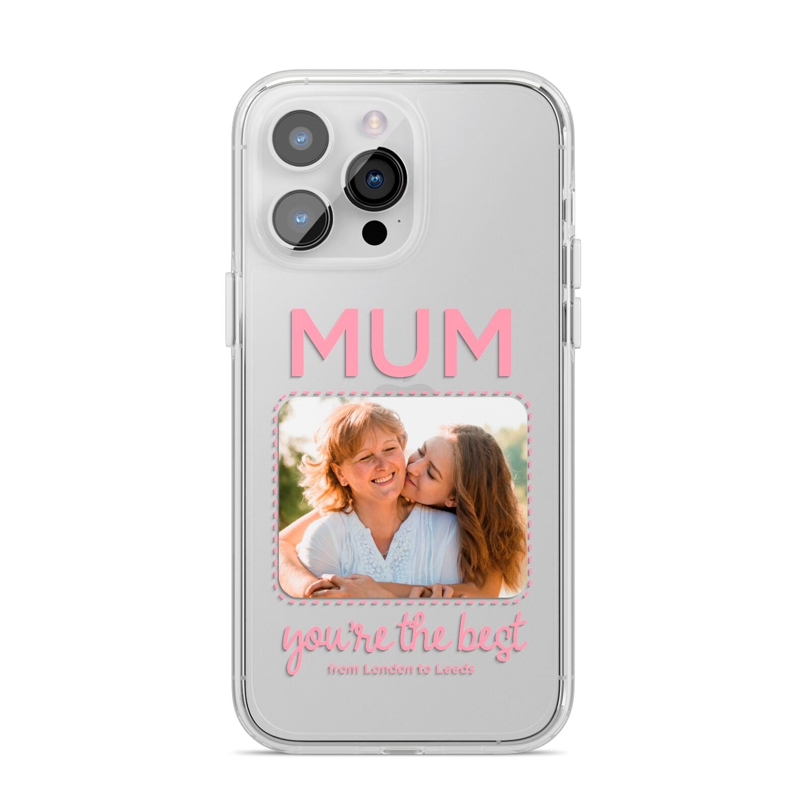 Long Distance Mothers Day Photo iPhone 14 Pro Max Clear Tough Case Silver